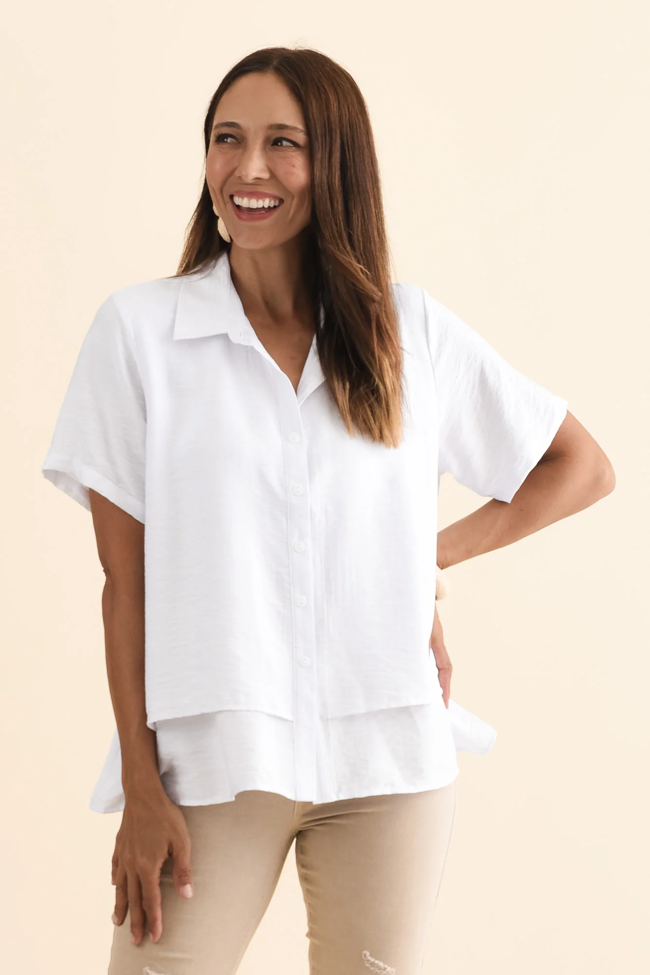 Ezra White Layered Top - Image 2