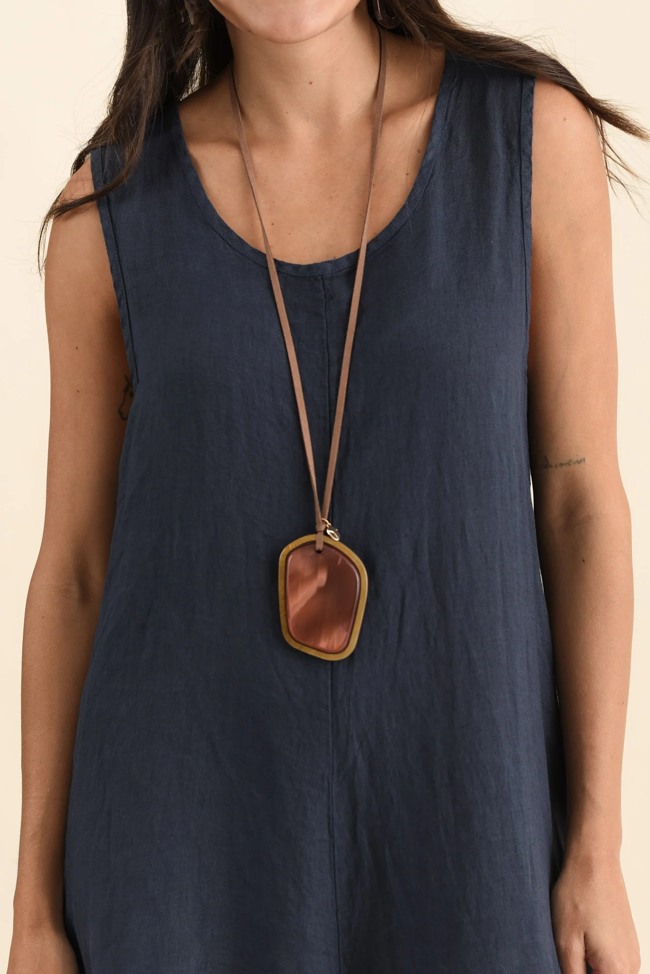 Fay Navy Linen Jumpsuit - Image 5