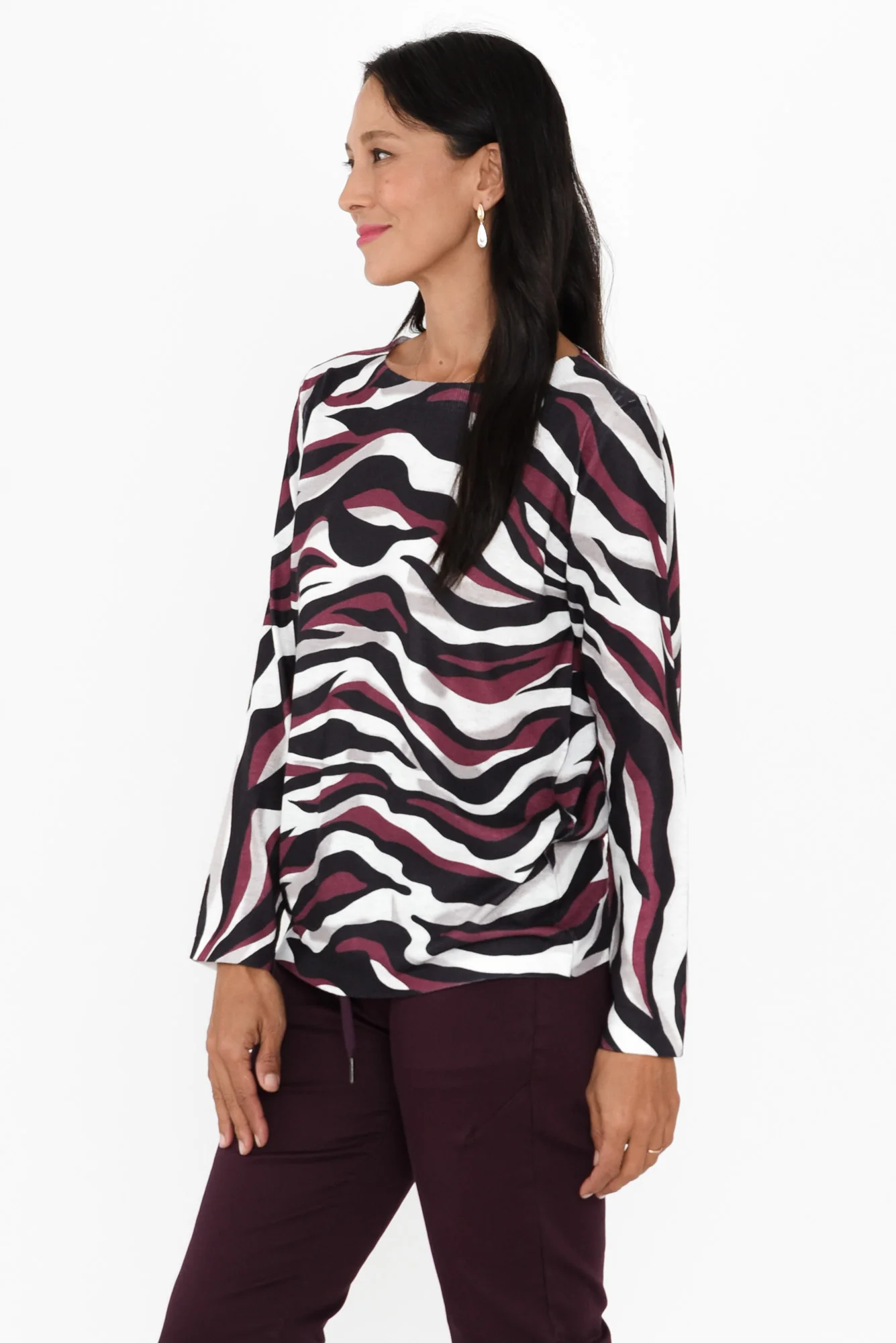 Felice Red Zebra Long Sleeve Top - Image 3