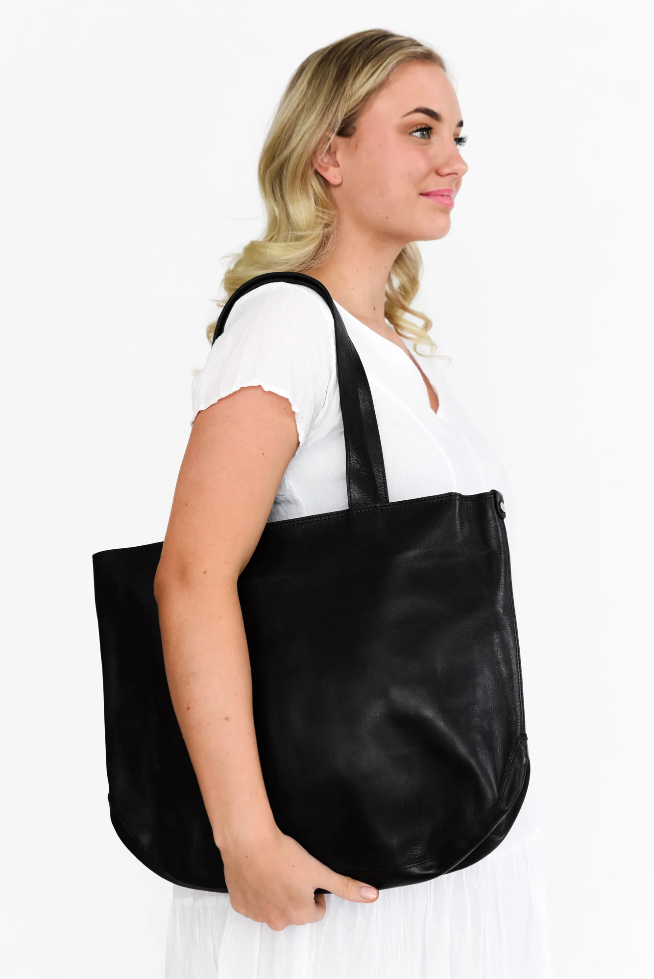 Fenna Black Leather Tote - Image 3