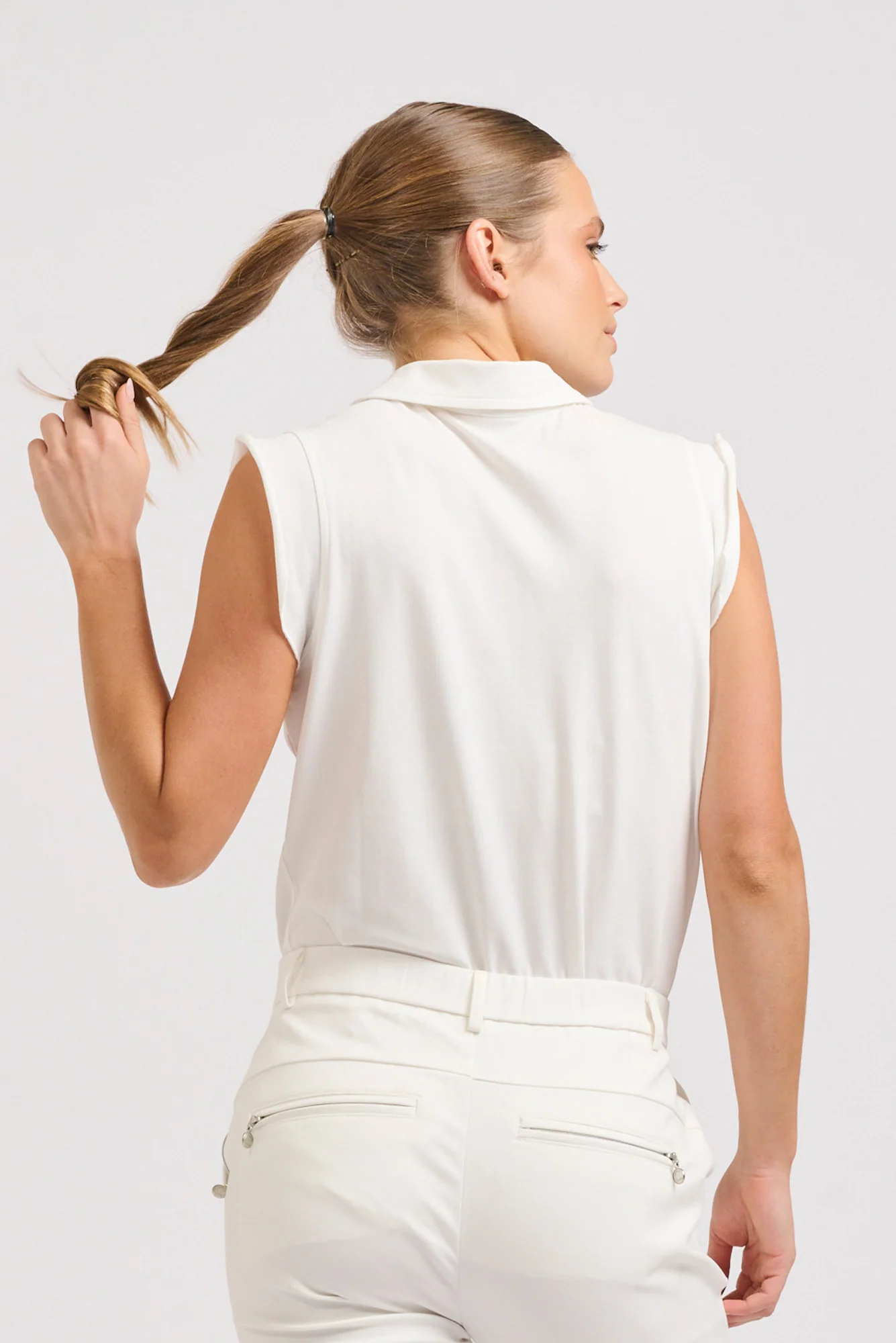 Ferra White Flutter Sleeve Polo - Image 4