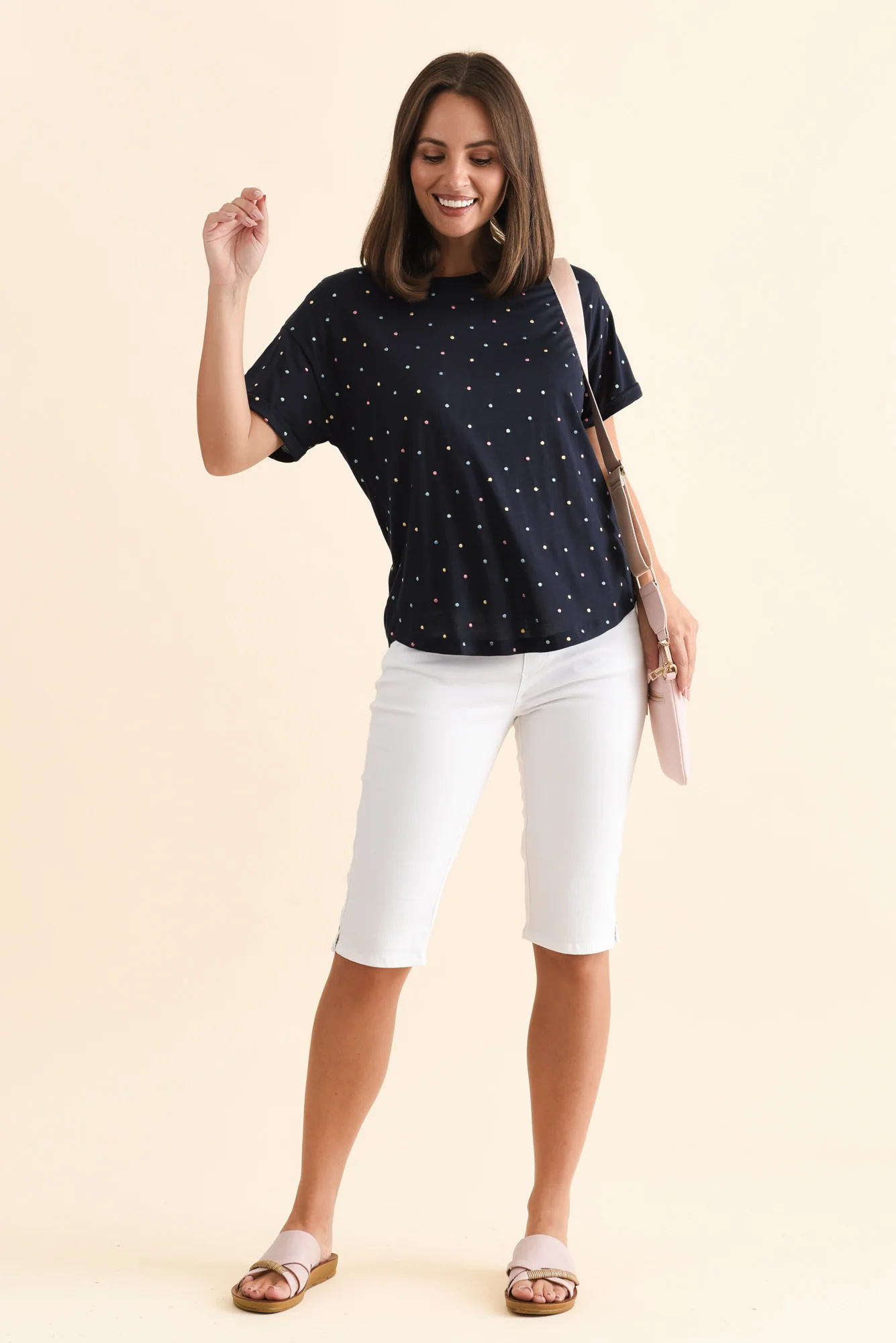 Tora White Stretch Shorts - Image 2