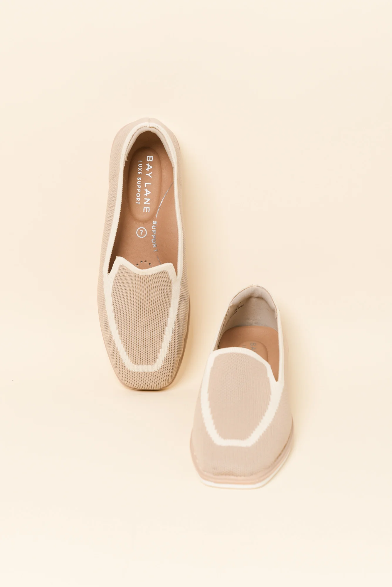 Fifi Beige Contrast Flyknit Loafer - Image 3