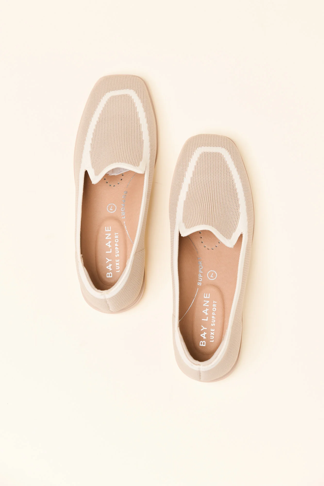Fifi Beige Contrast Flyknit Loafer - Image 5