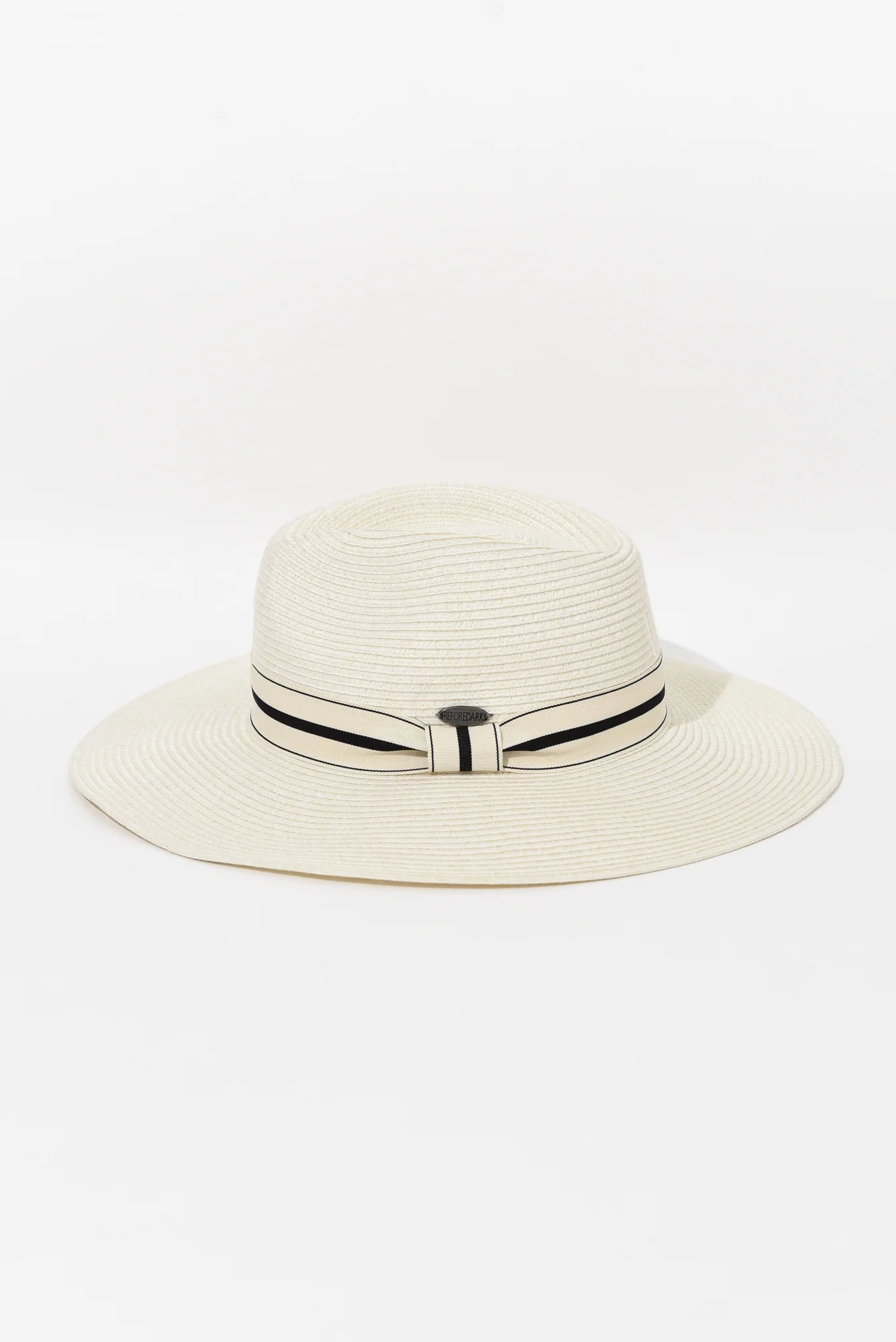 Fiona Ivory Stripe Wide Brim Travel Fedora - Image 2