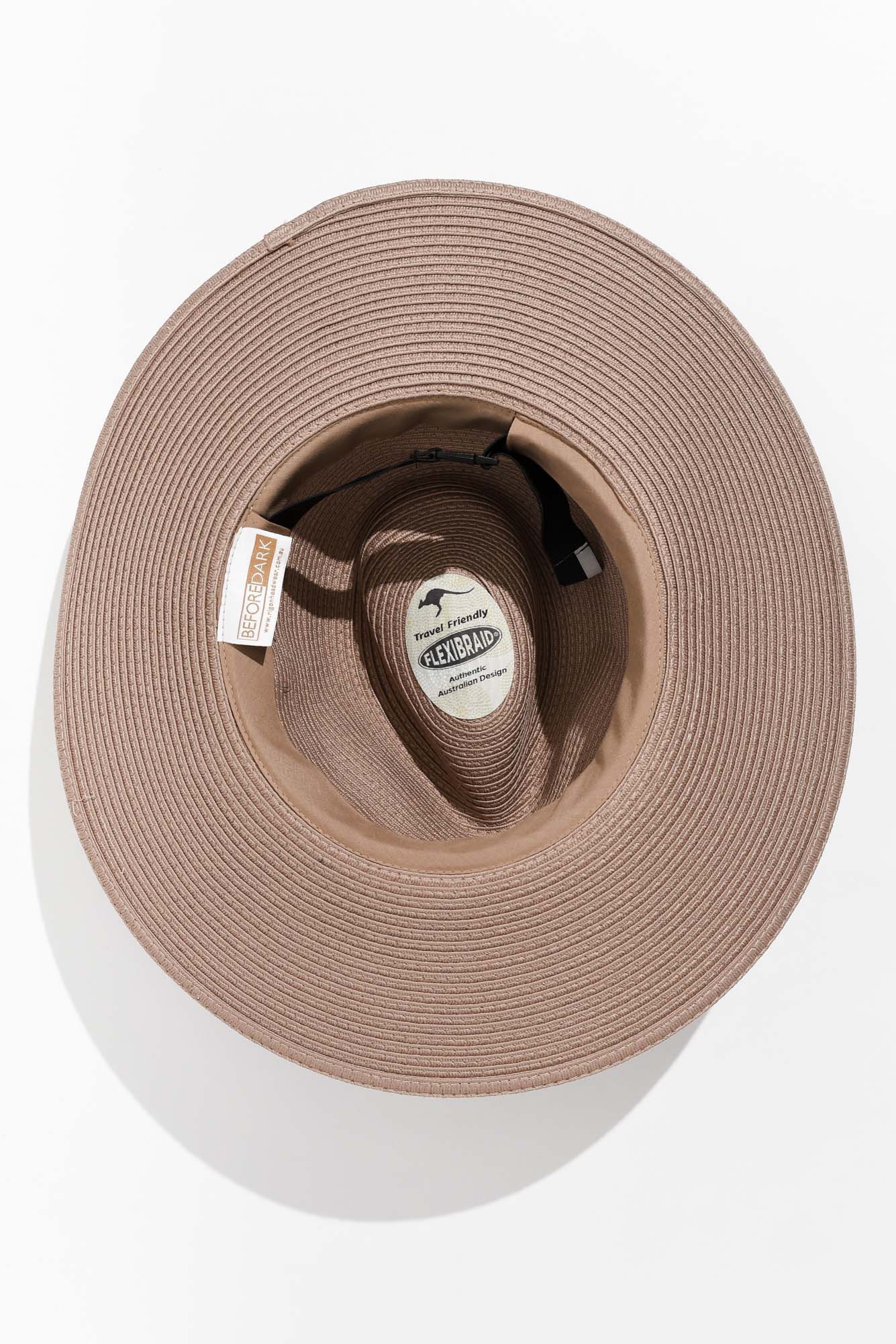 Fiona Taupe Wide Brim Travel Fedora - Image 4