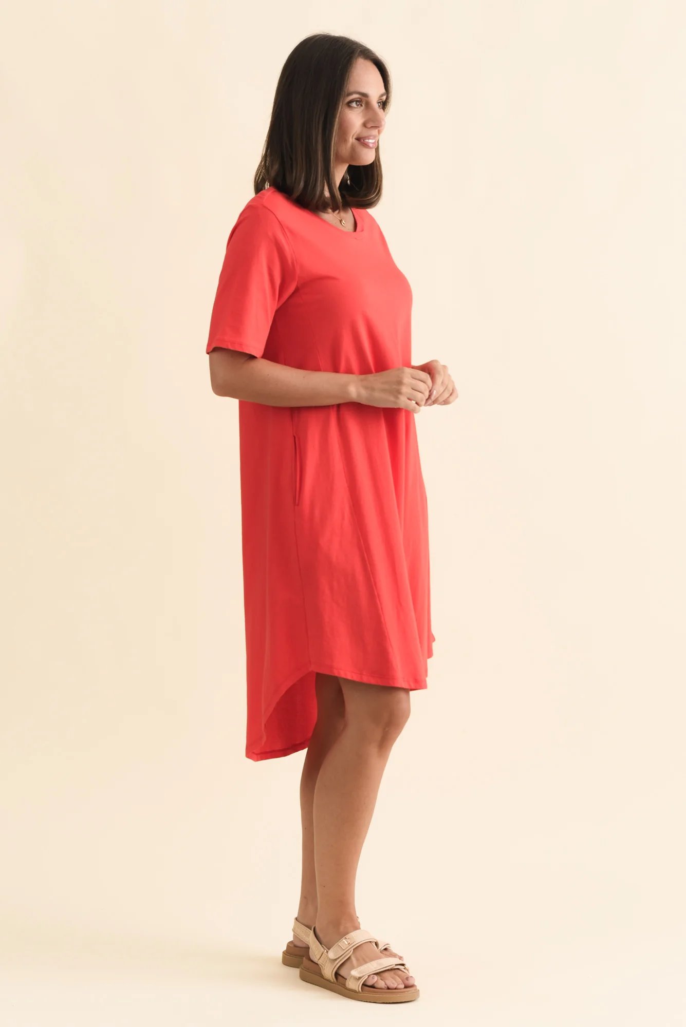 Florida Red Cotton Tee Dress - Image 4