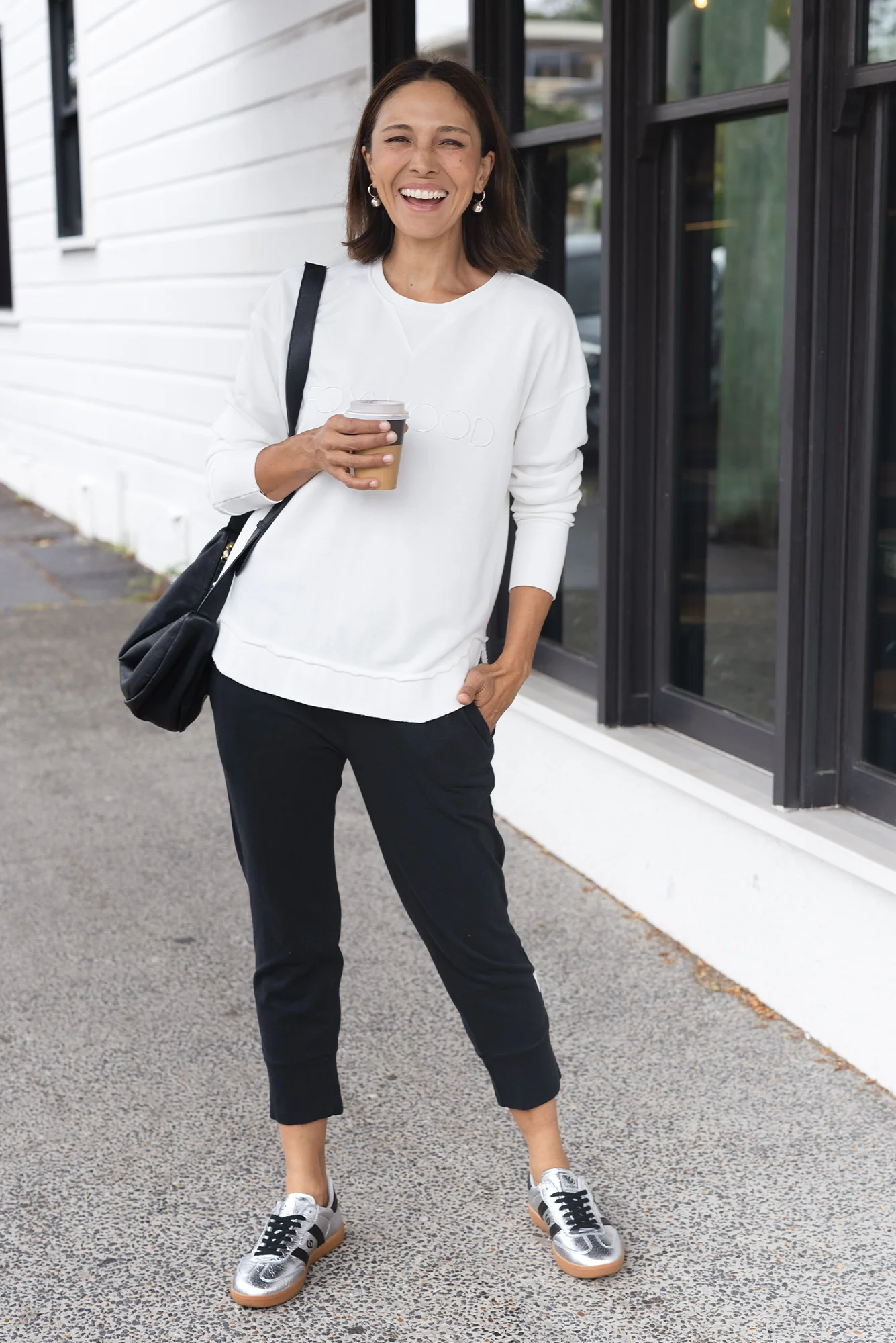 Fundamental Brunch Black Cotton Sweatpants