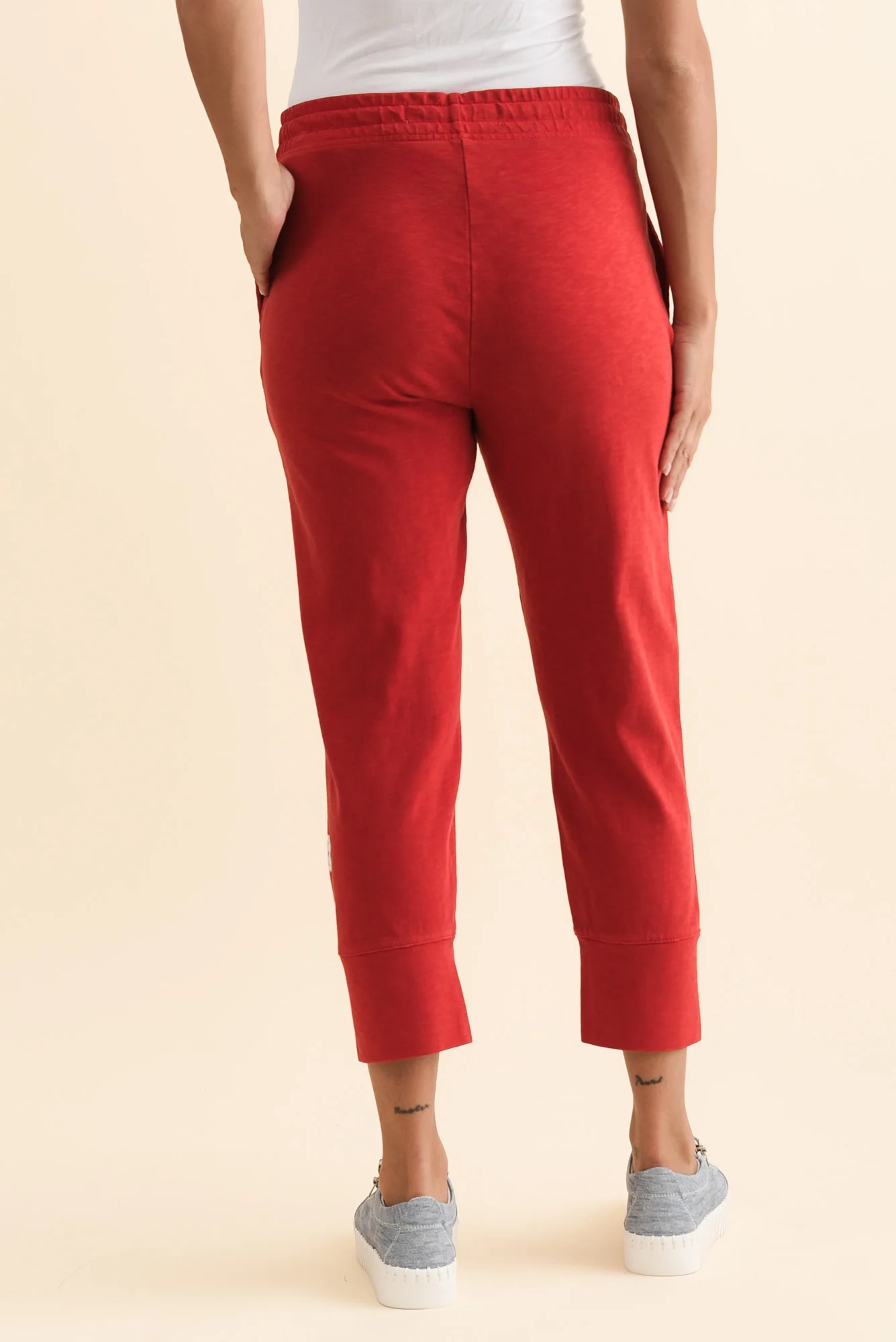 Fundamental Brunch Red Cotton Sweatpants - Image 5