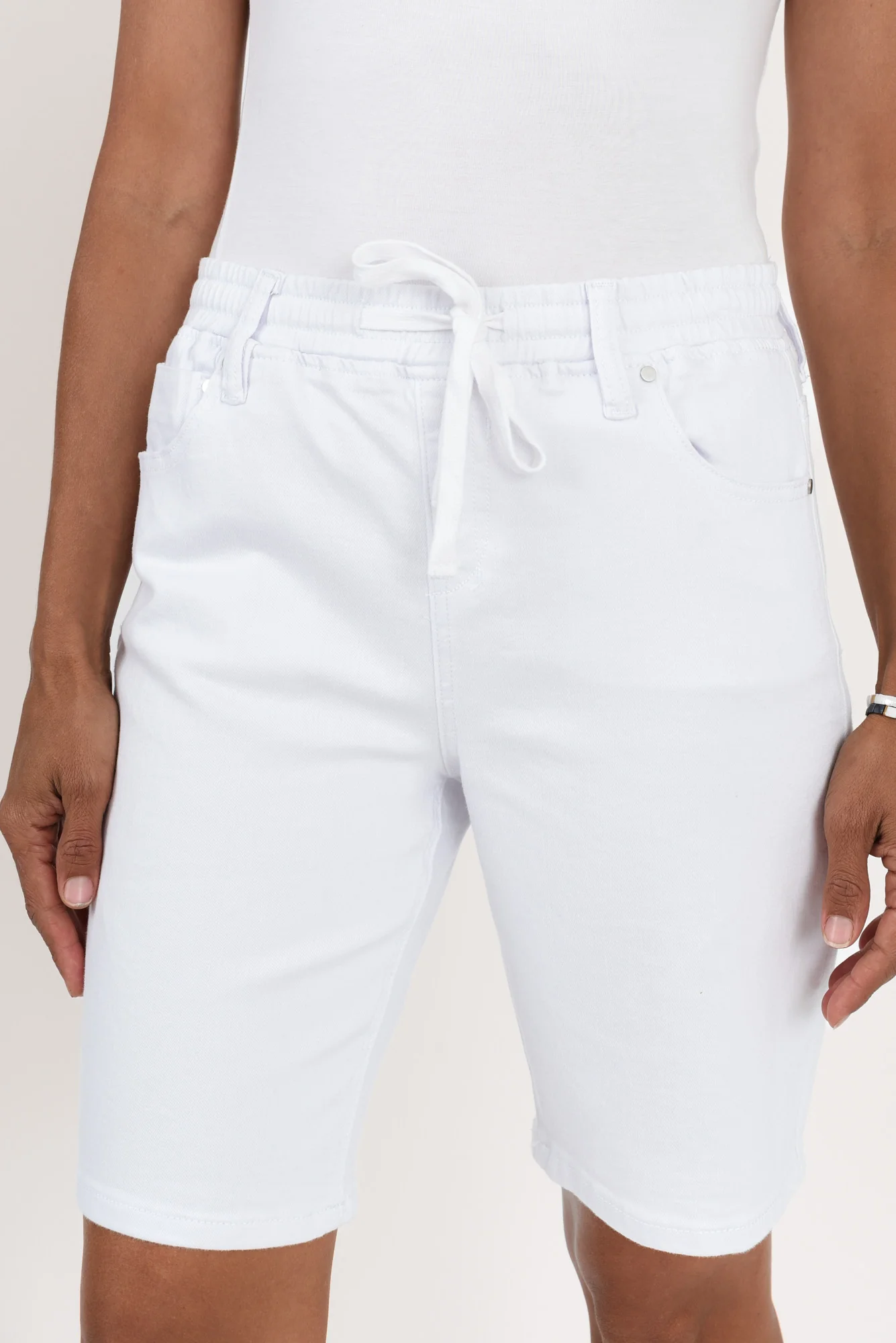 Gabby White Denim Bermuda Shorts - Image 6