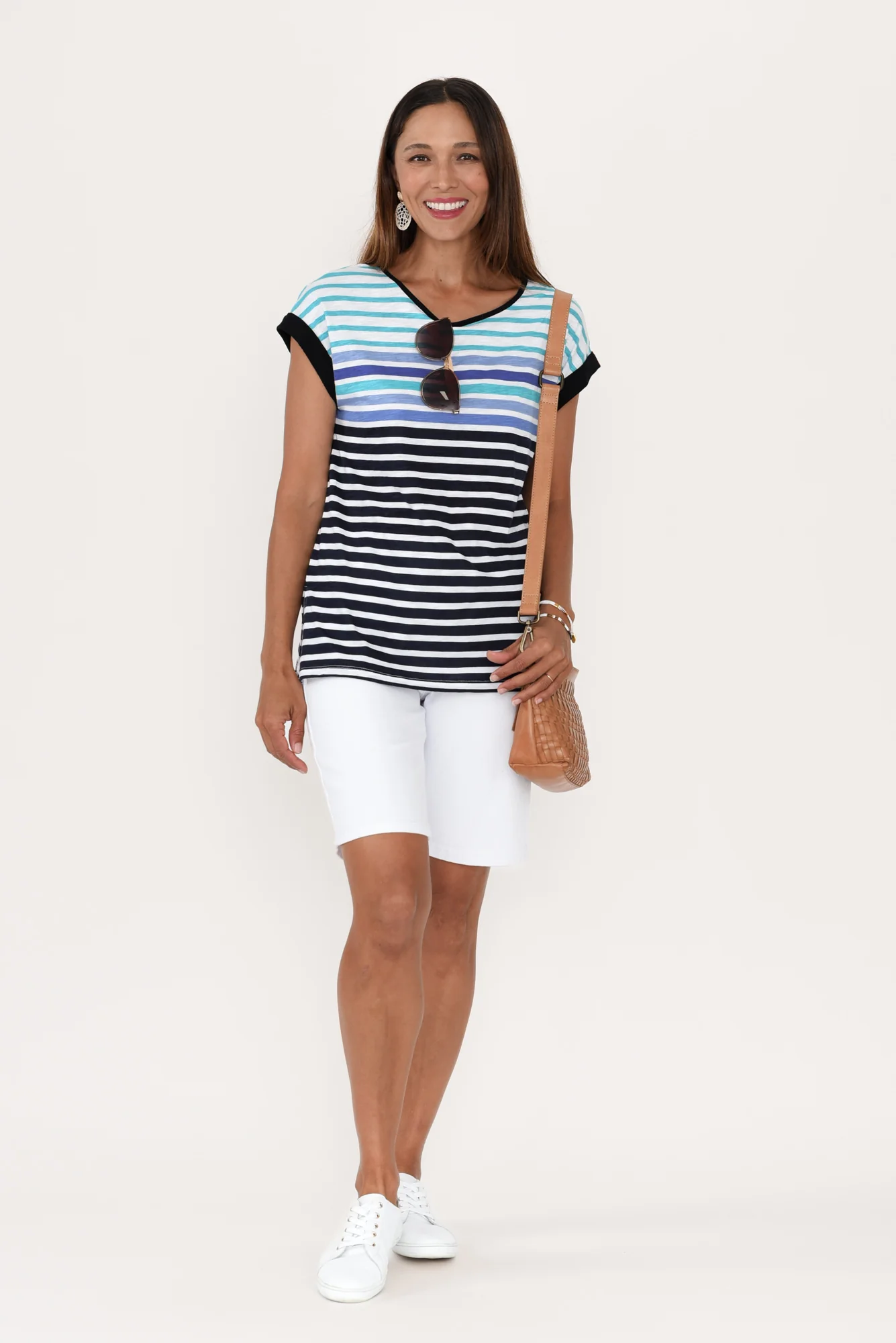 Gabby White Denim Bermuda Shorts - Image 7