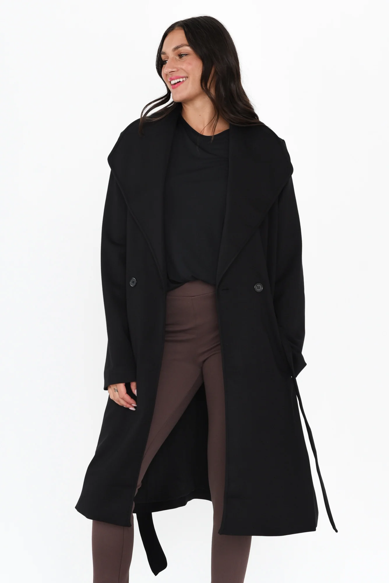 Gabriel Black Collared Coat - Image 2