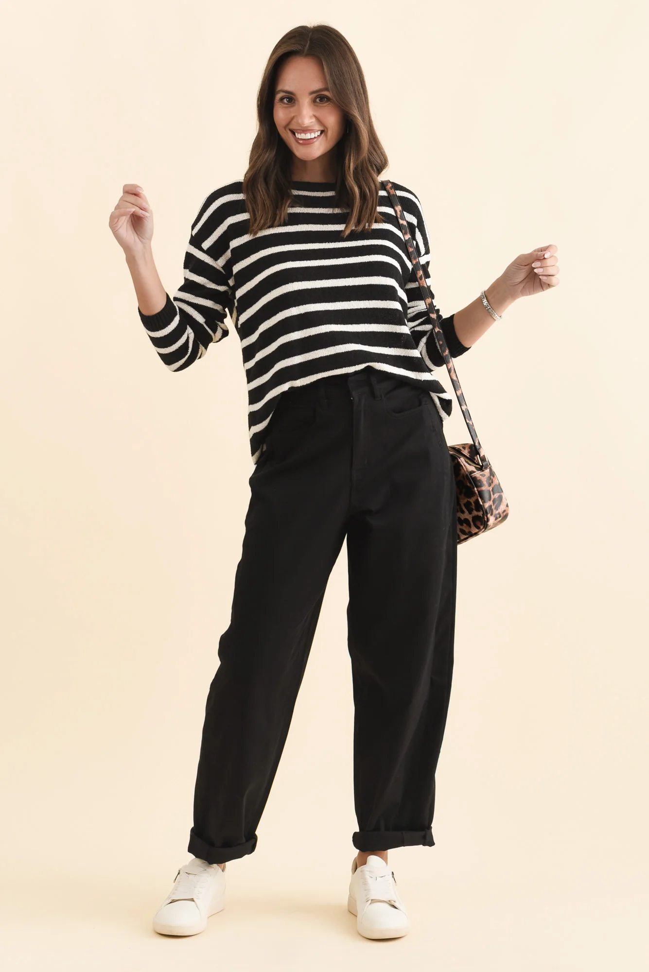 Garner Black Barrel Chino Pants - Image 2
