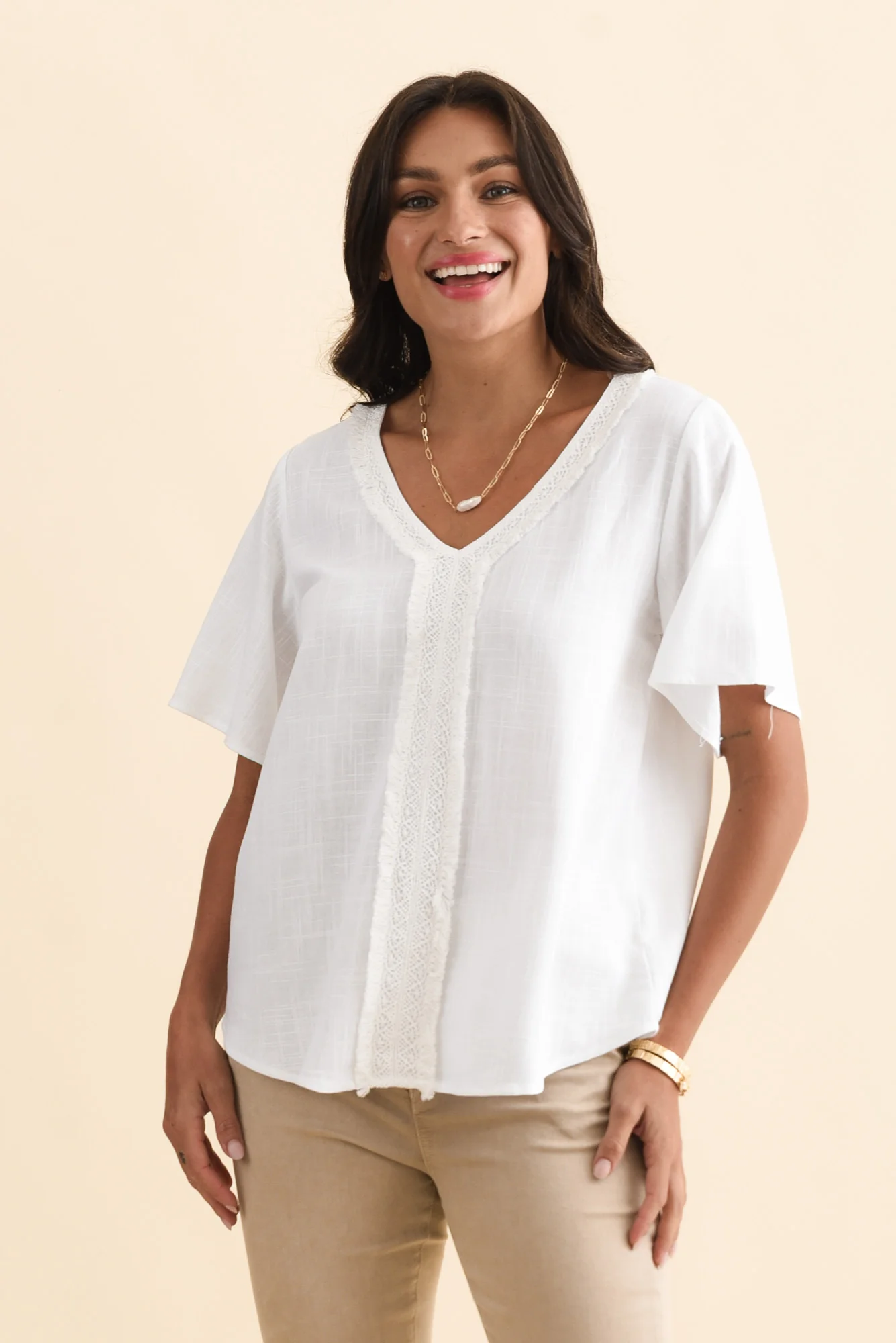 Georgio White Linen Top - Image 2