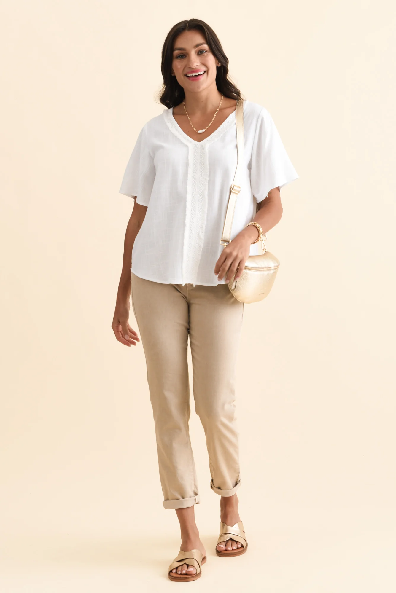 Georgio White Linen Top - Image 3