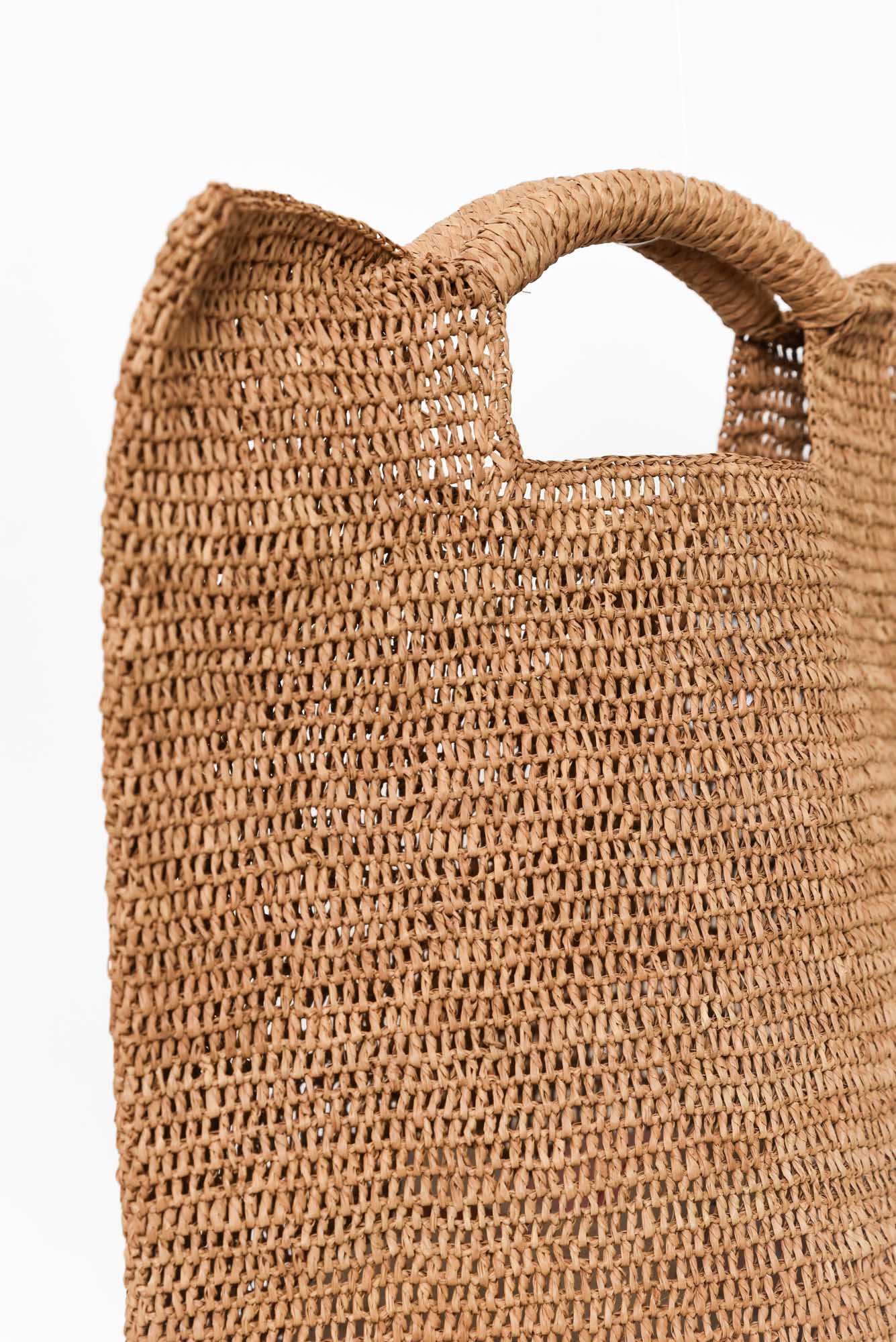 Geza Tan Raffia Tote Bag - Image 3