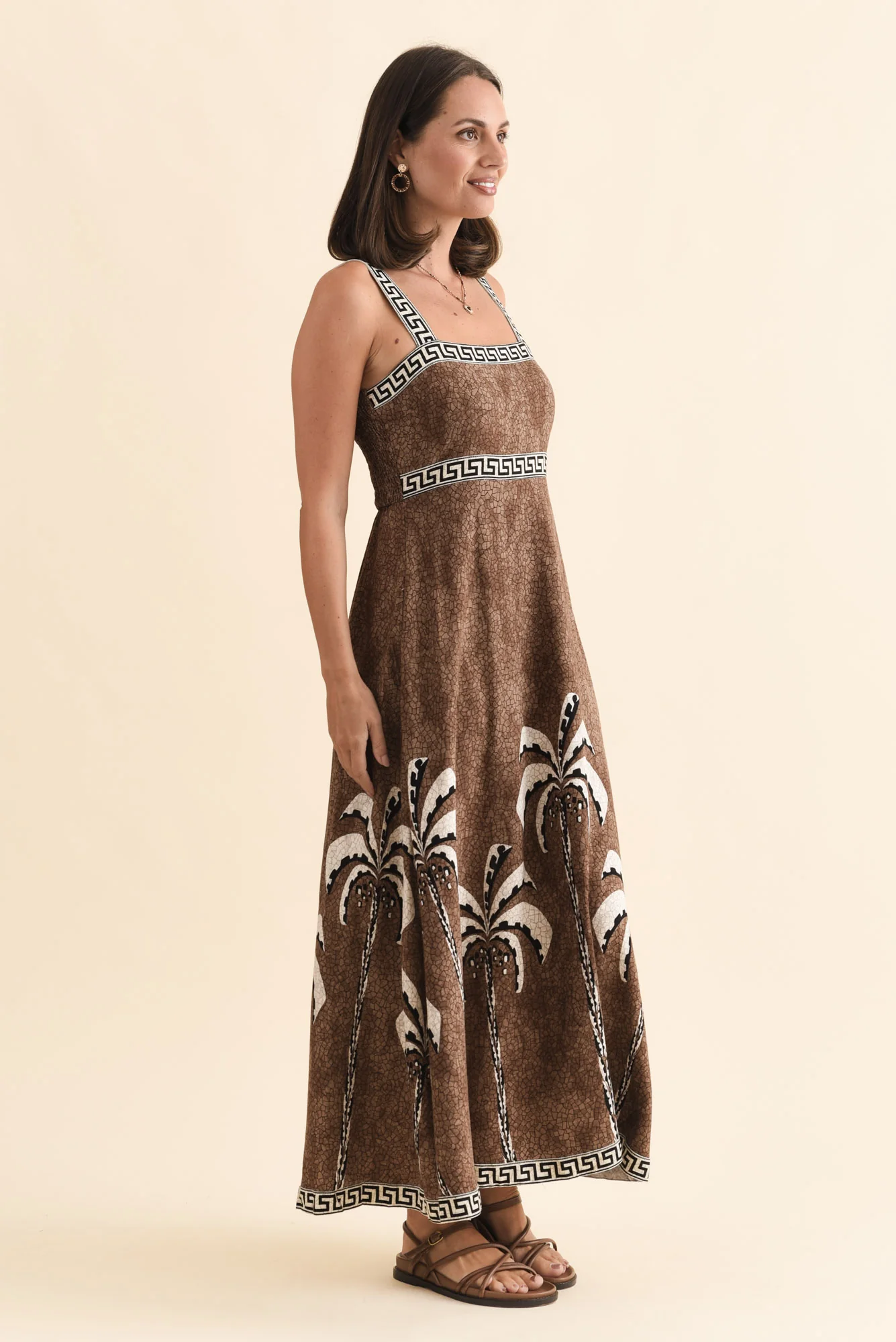 Giovanna Brown Tropical Maxi Dress - Image 3