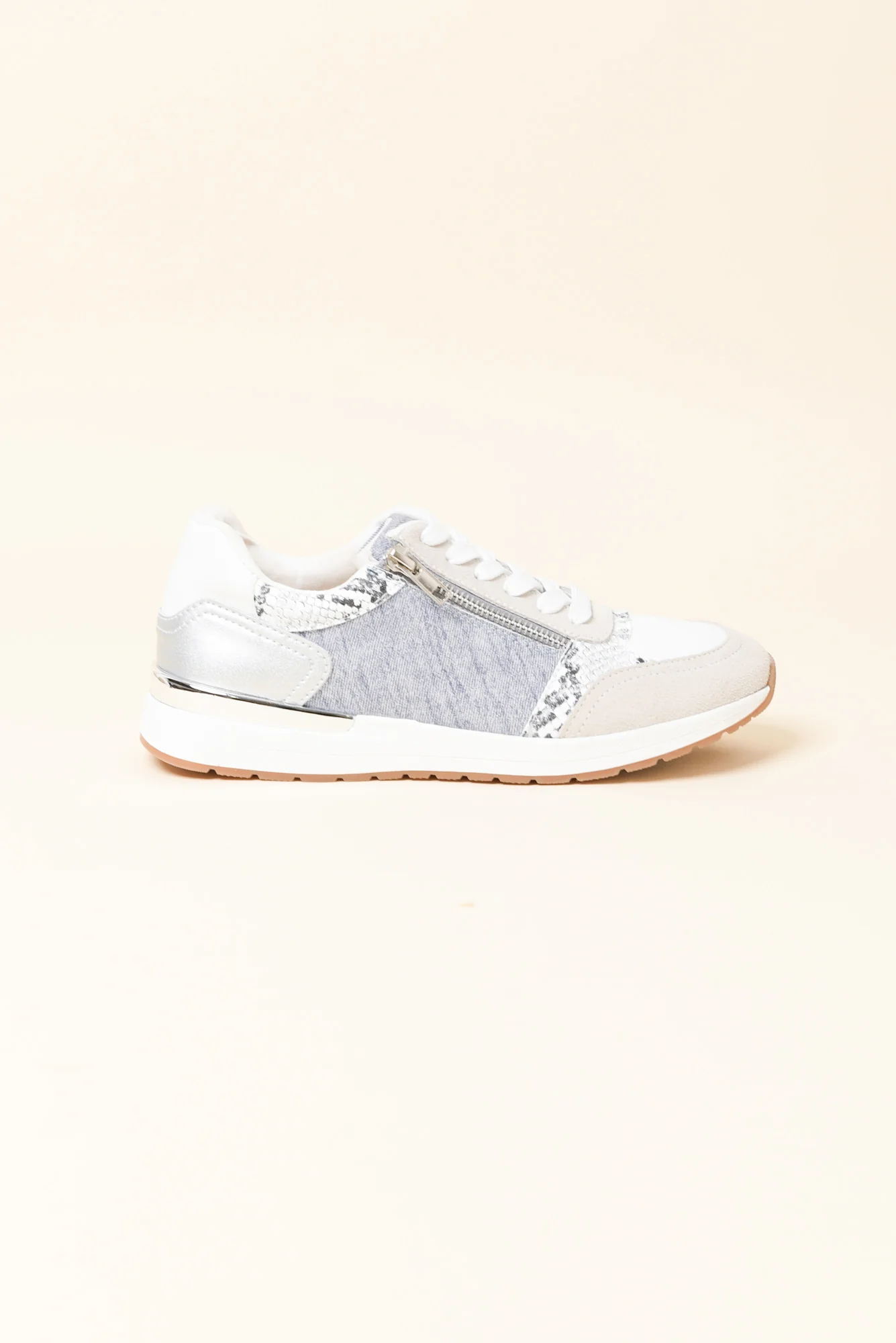 Glebe Denim Multi Leather Zip Sneaker