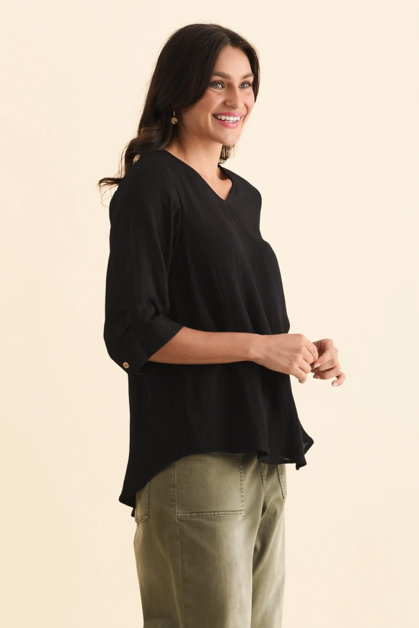 Gomez Black Button Top - Image 4