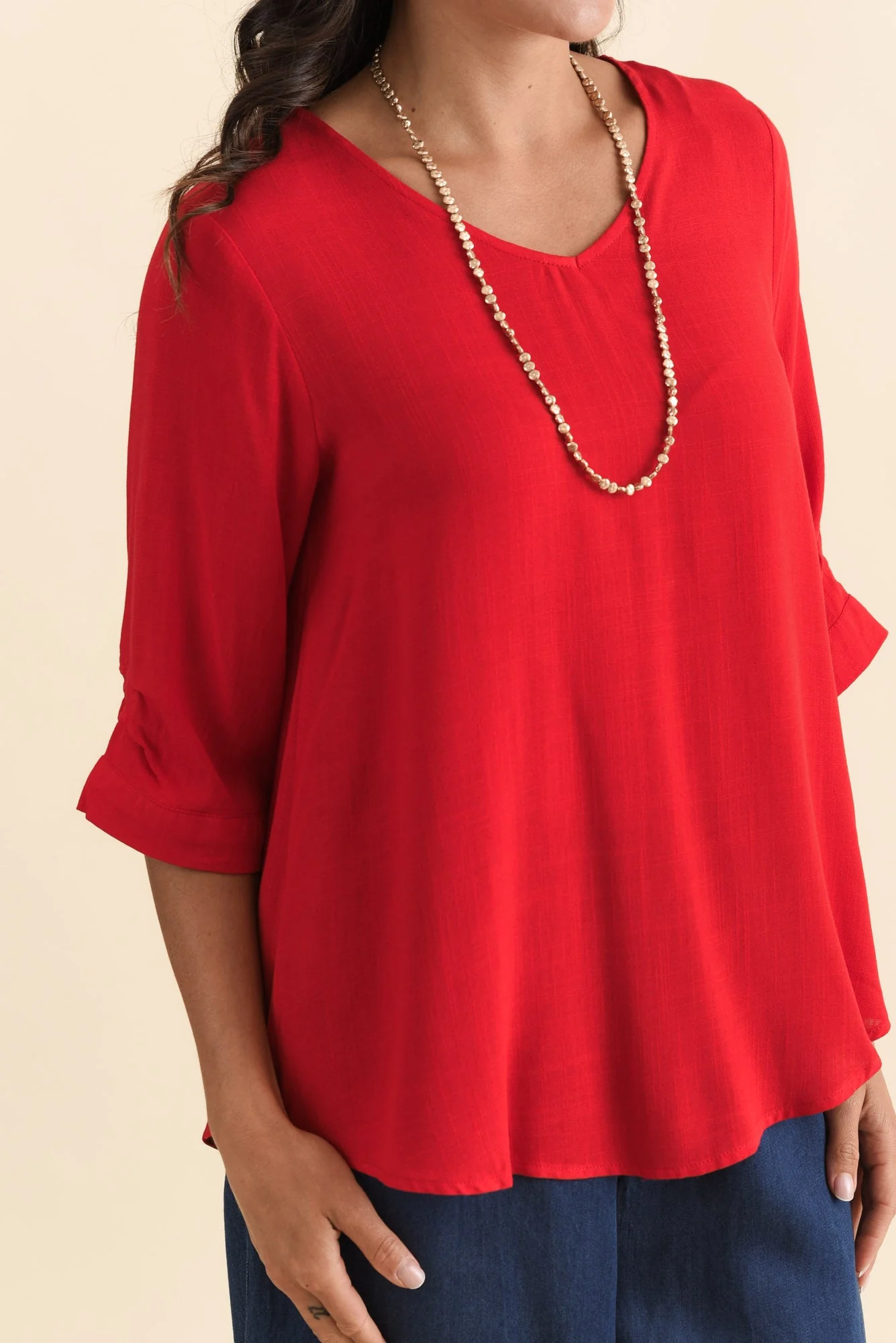 Gomez Red Button Top - Image 5