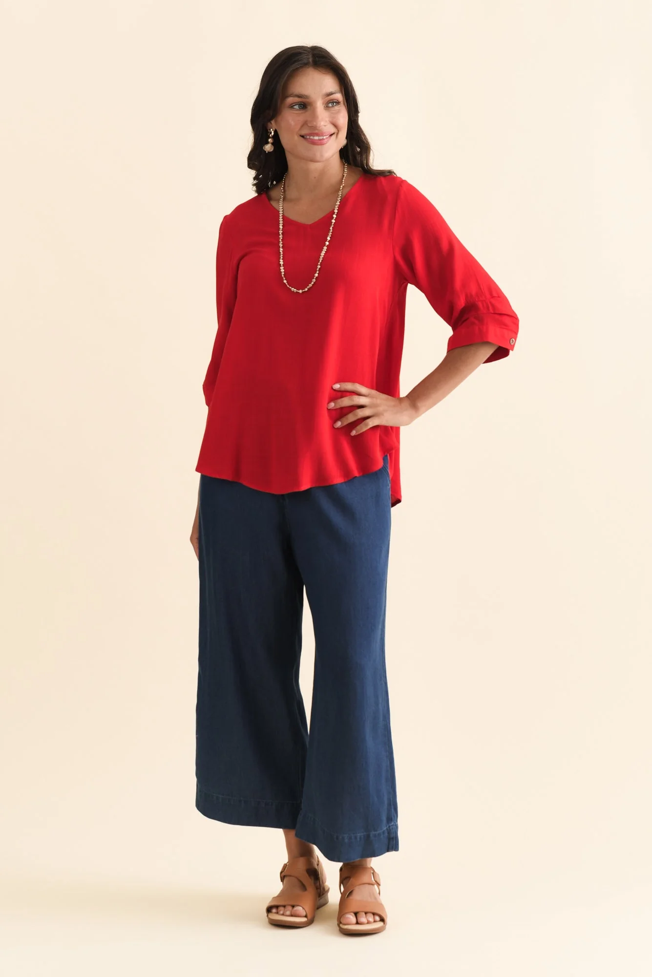 Gomez Red Button Top - Image 6