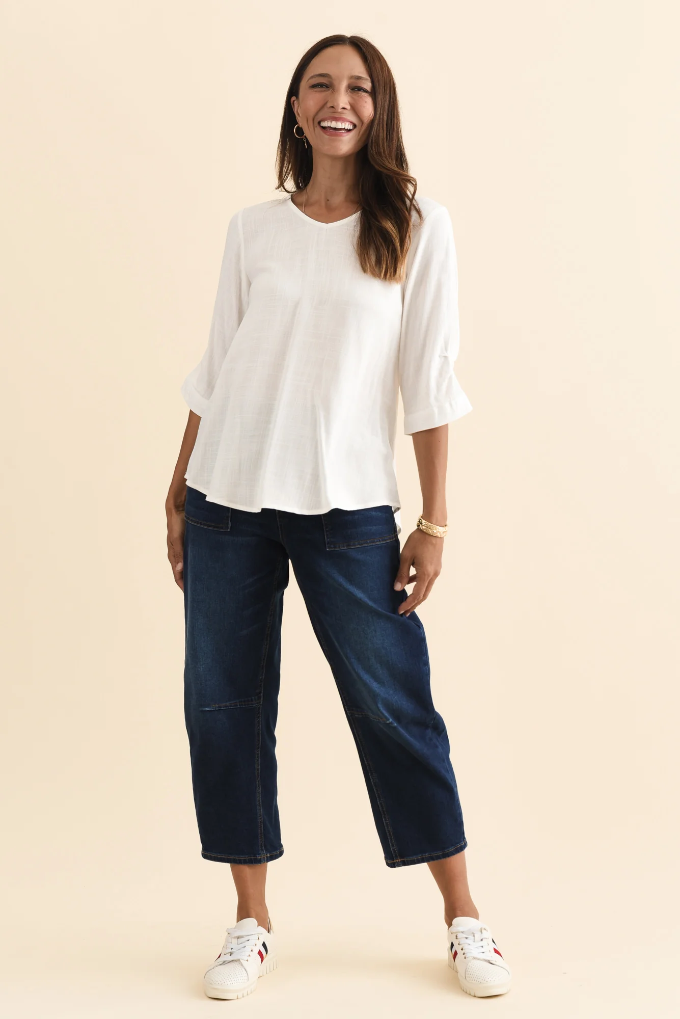 Gomez White Button Top - Image 3