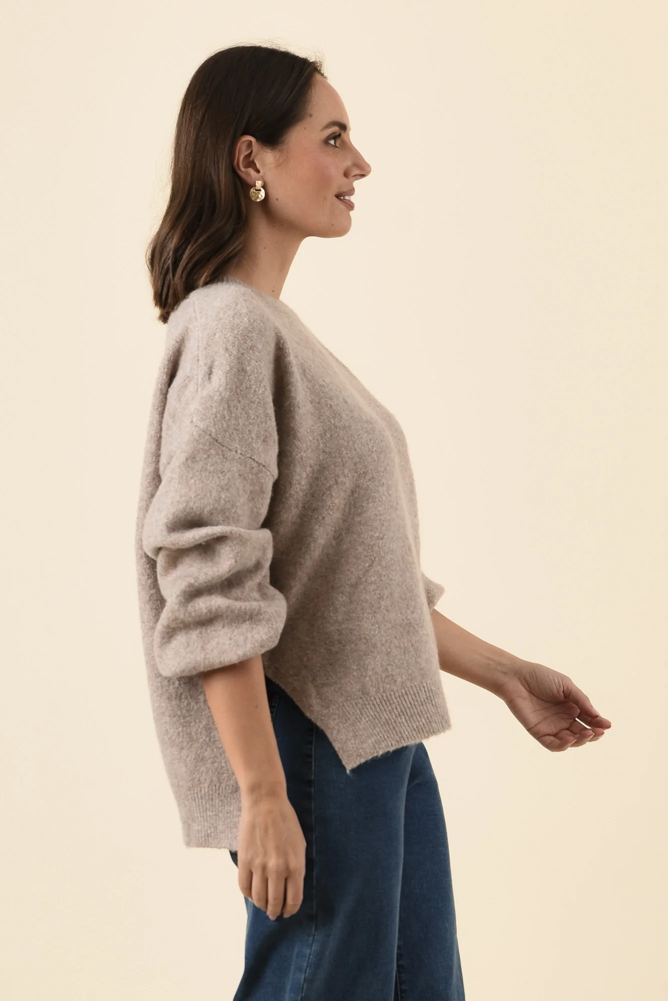 Grady Beige Knit Jumper - Image 3