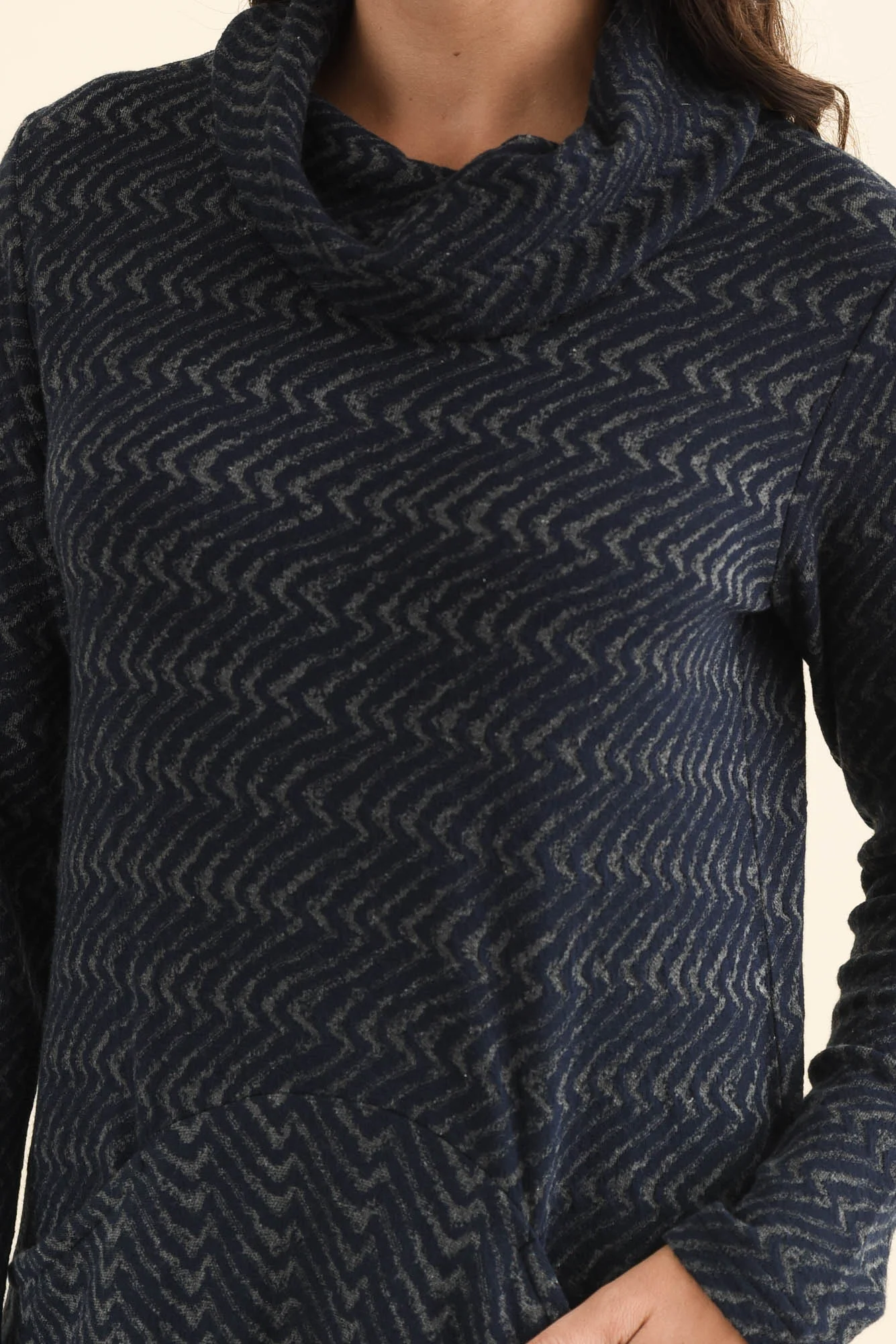 Grenadine Navy Cotton Knit Dress - Image 5