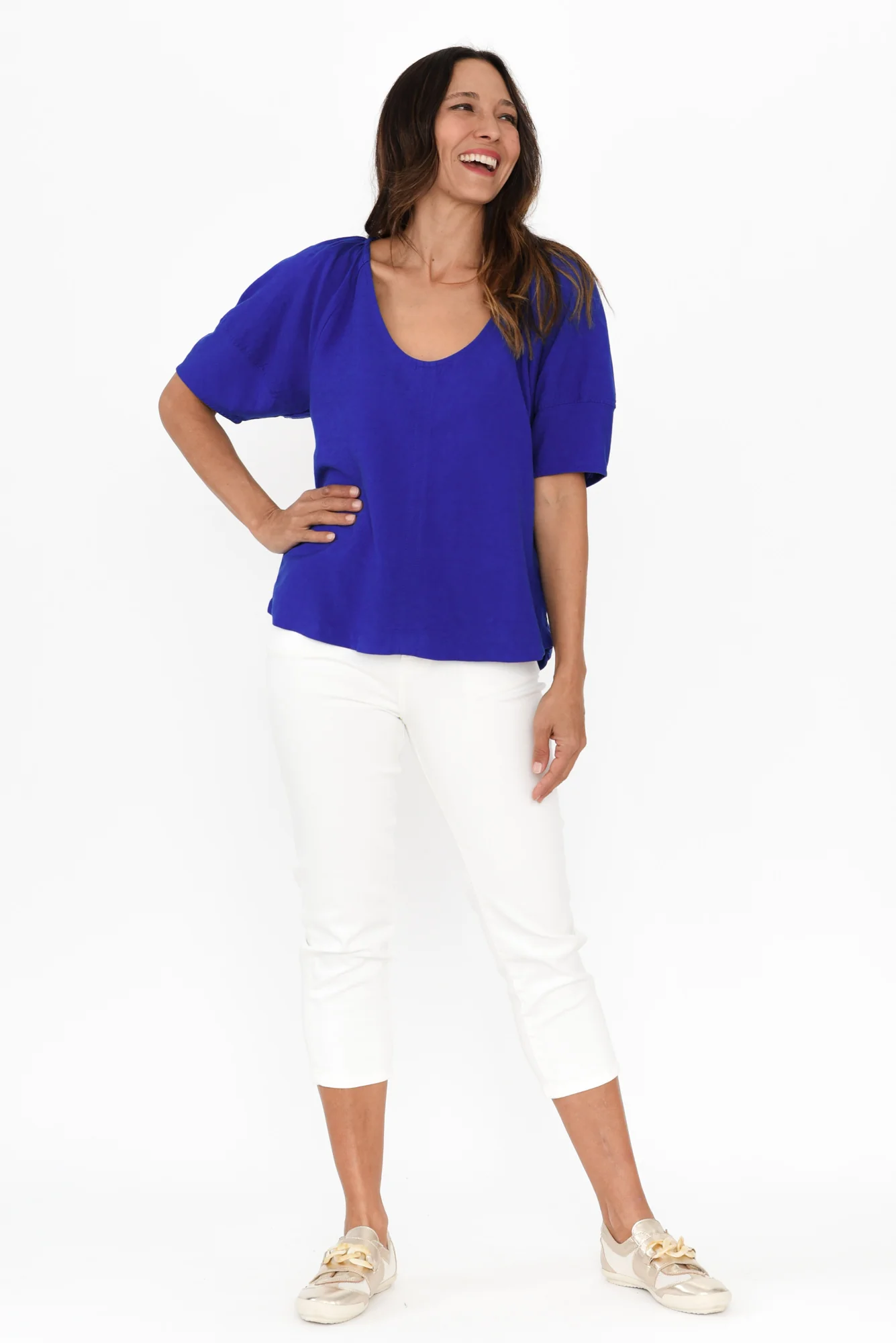 Grove Cobalt Linen Blend Top - Image 7