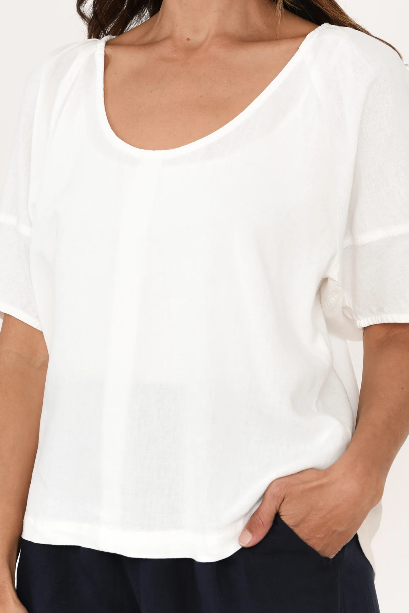 Grove White Linen Blend Top - Image 6