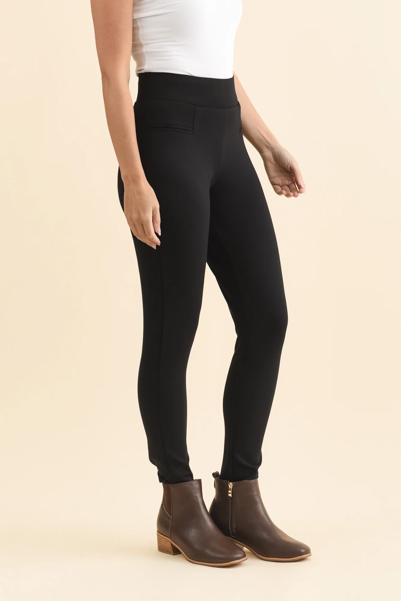 Gwyn Black Ponte Leggings - Image 3
