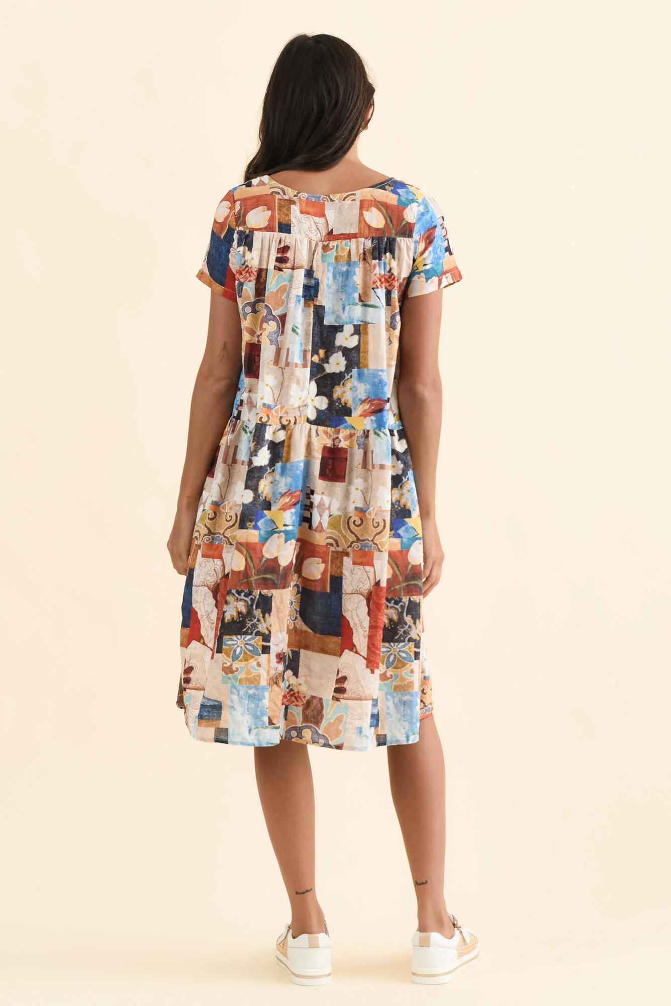 Hanoi Orange Botanical Cotton Blend Dress - Image 4