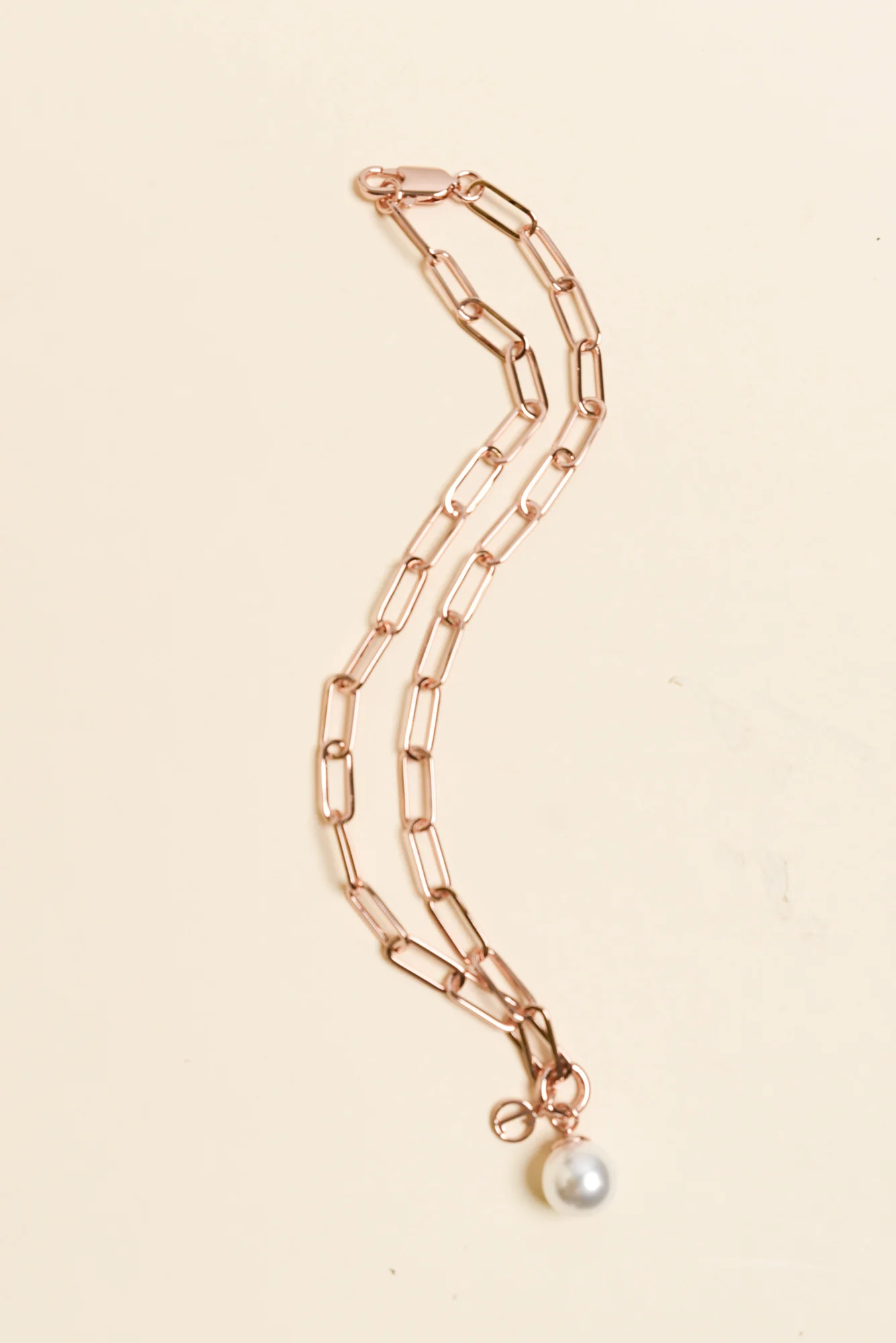 Hayley Rose Gold Pearl Pendant Necklace