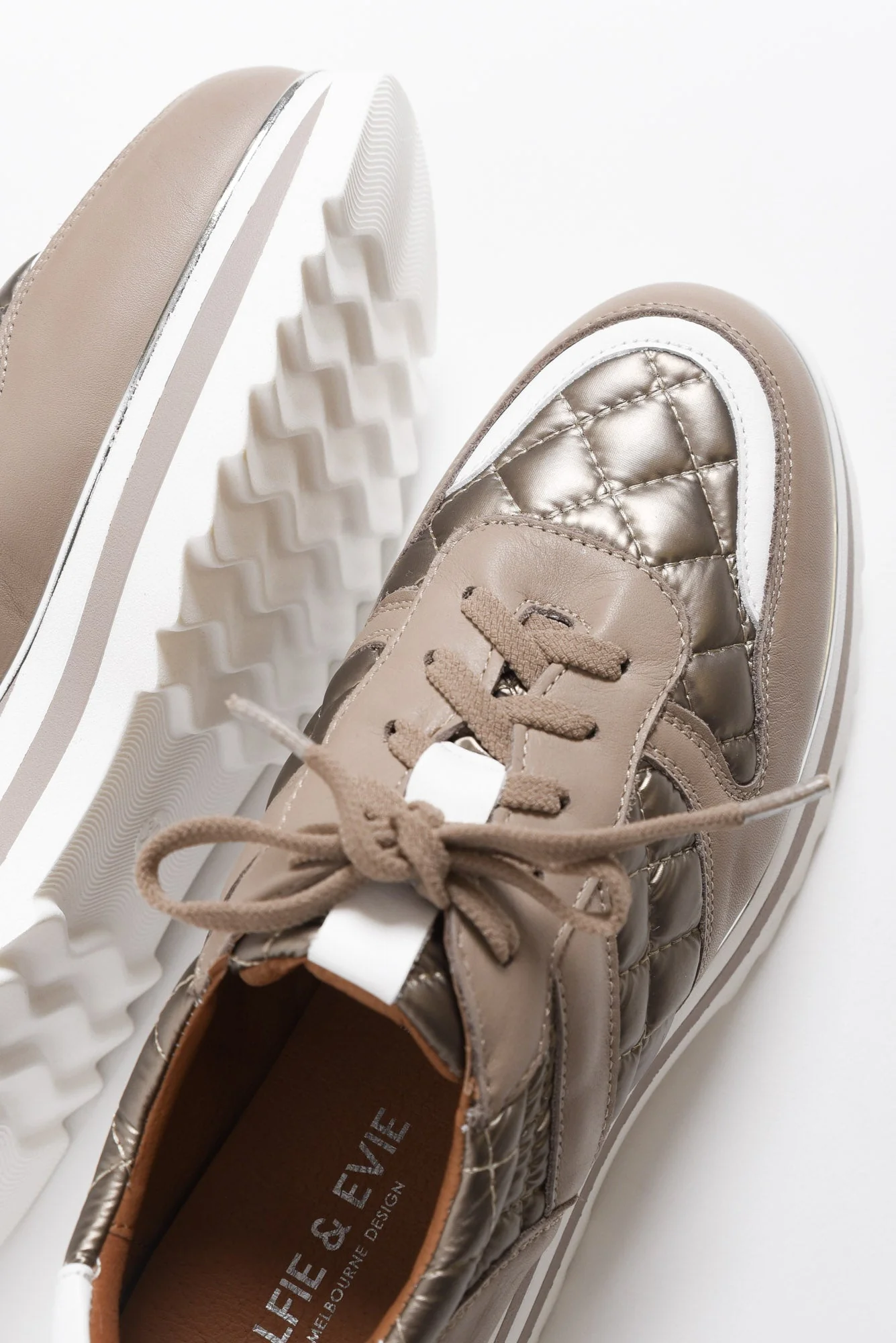 Helena Grey Leather Platform Sneaker - Image 4