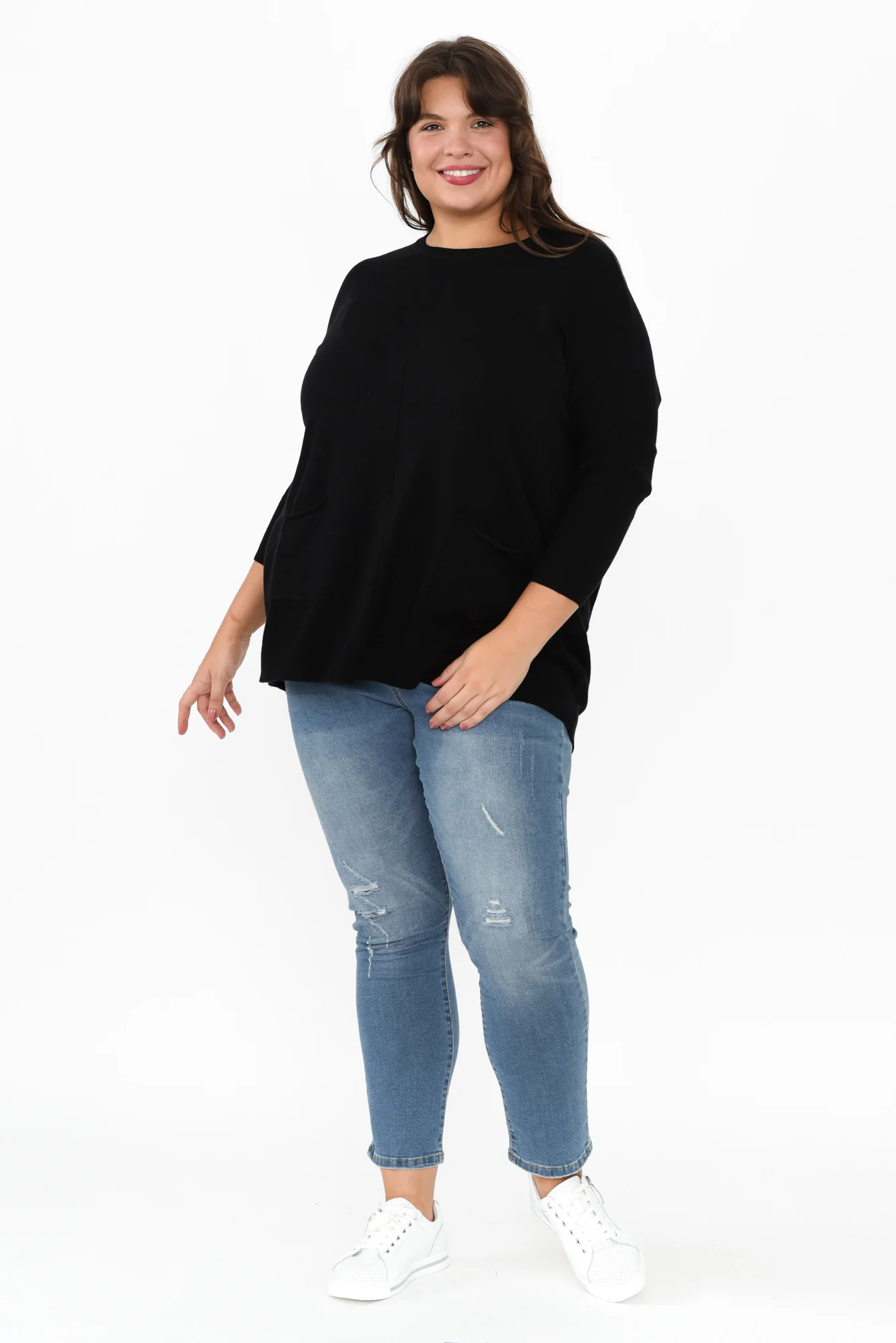 Helsinki Black Knit Pocket Jumper - Image 13