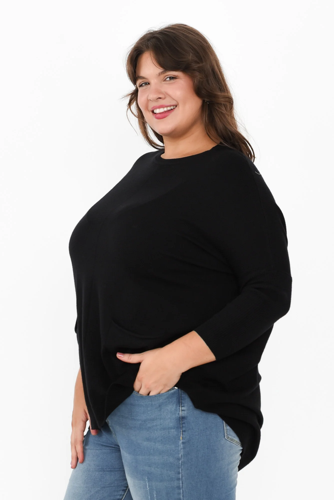 Helsinki Black Knit Pocket Jumper - Image 14