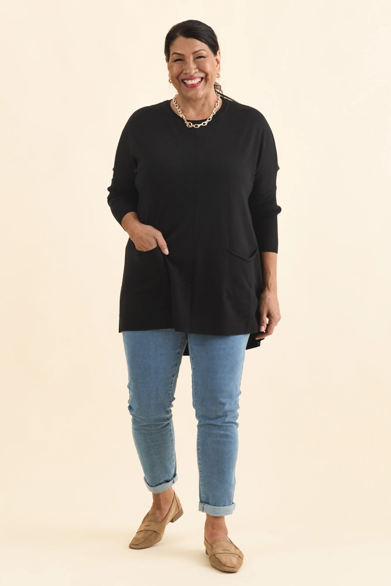 Helsinki Black Knit Pocket Jumper - Image 9