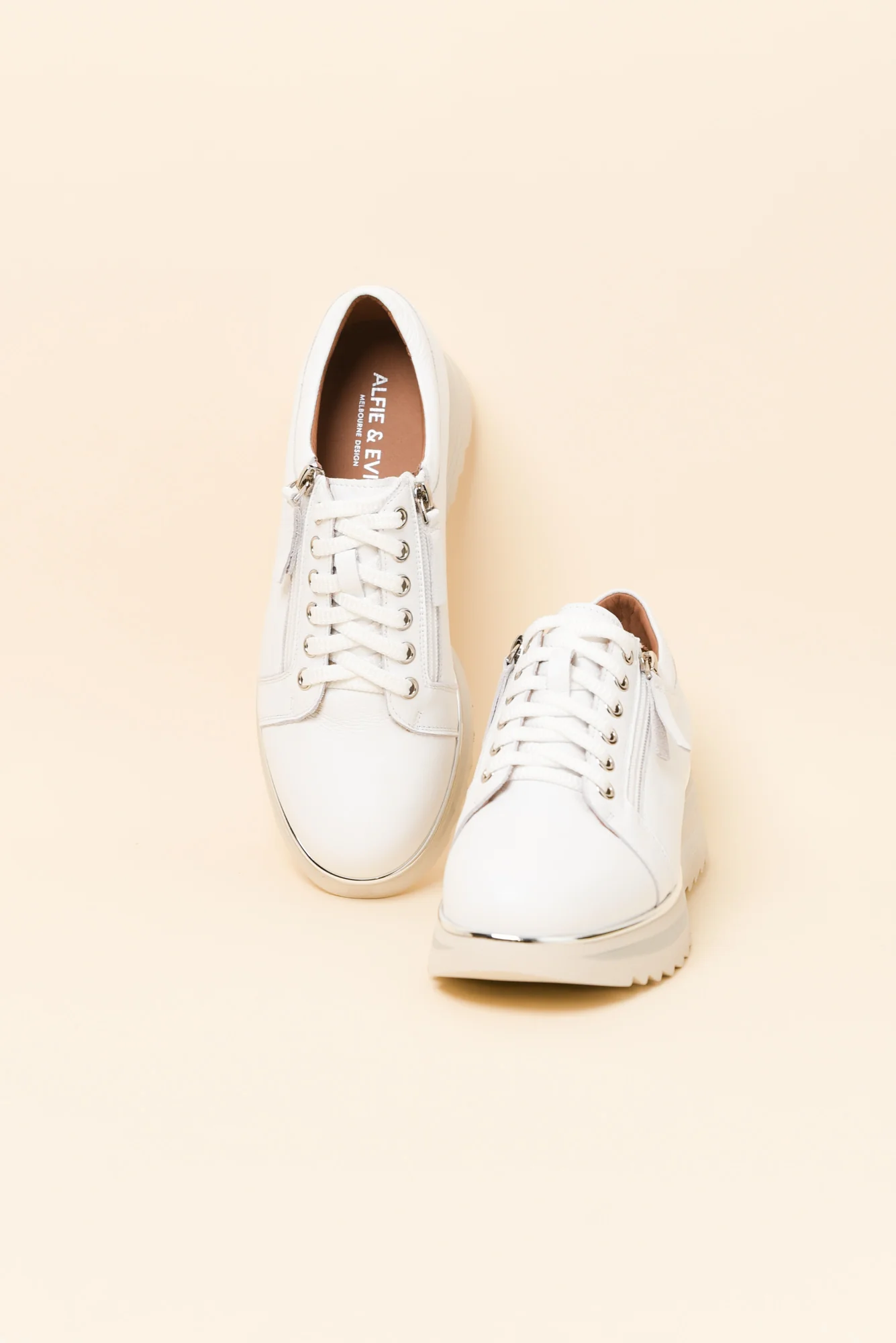 Hosting White Leather Platform Sneaker - Image 2