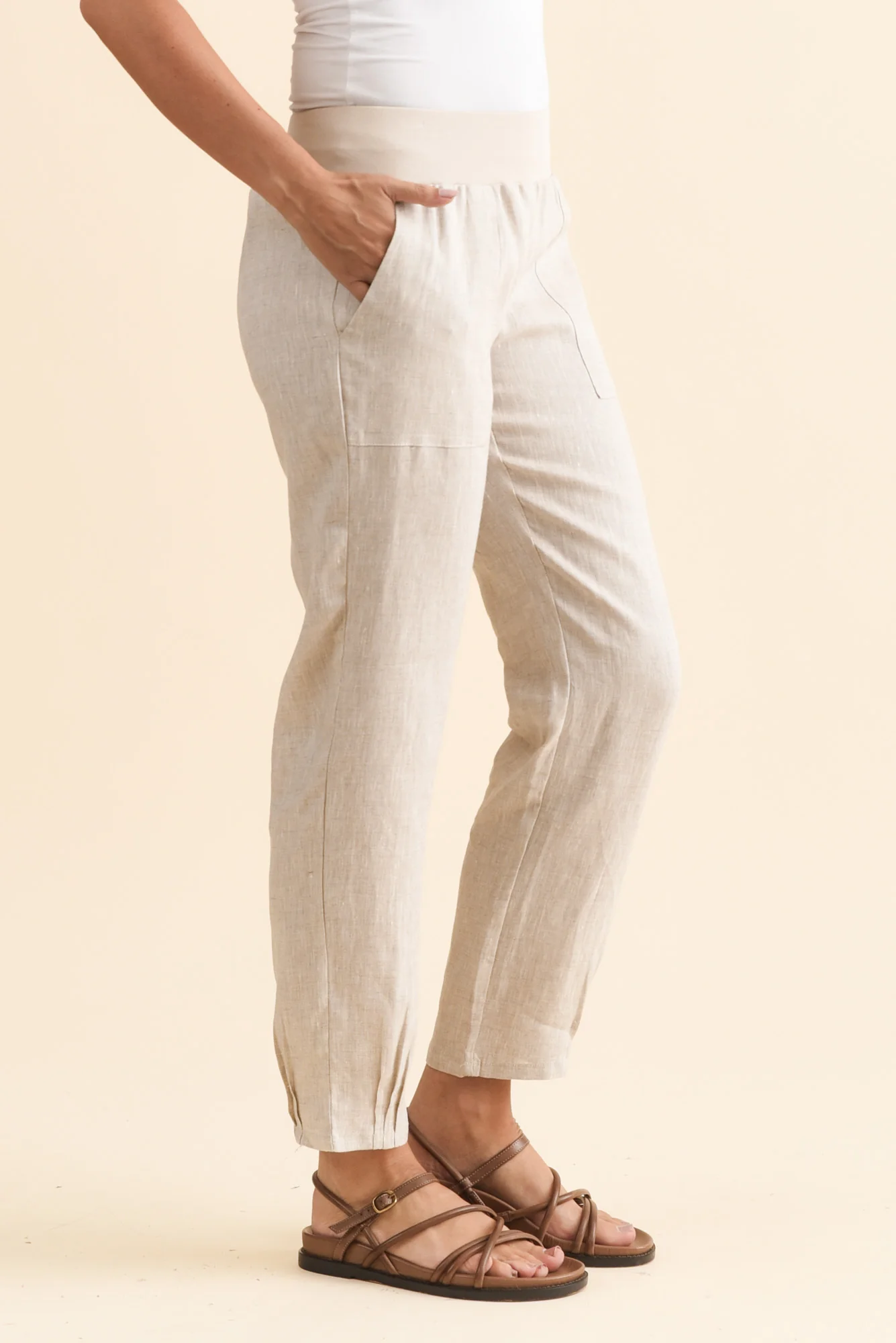 Hudson Natural Linen Pocket Pants - Image 3