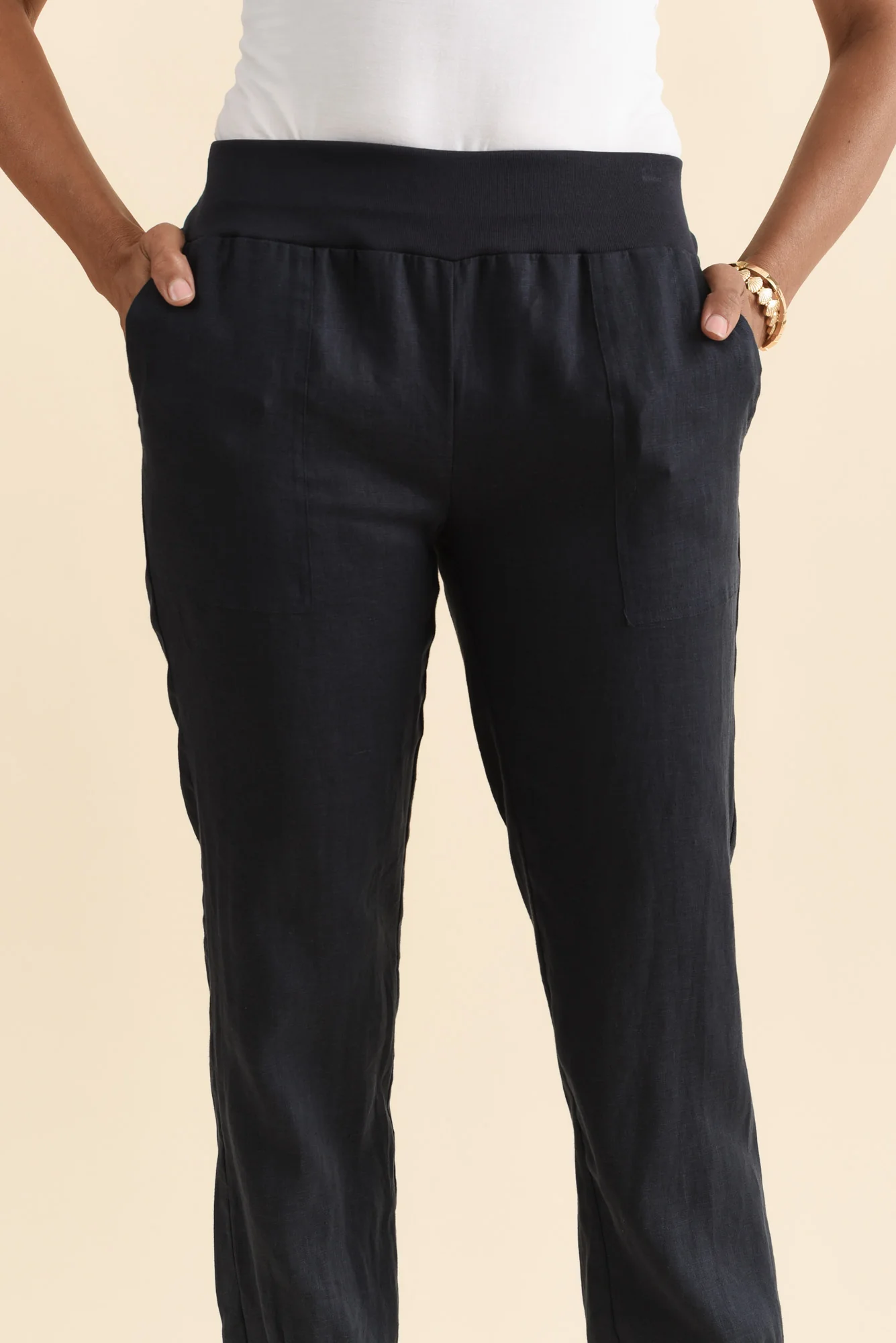 Hudson Navy Linen Pocket Pants - Image 5