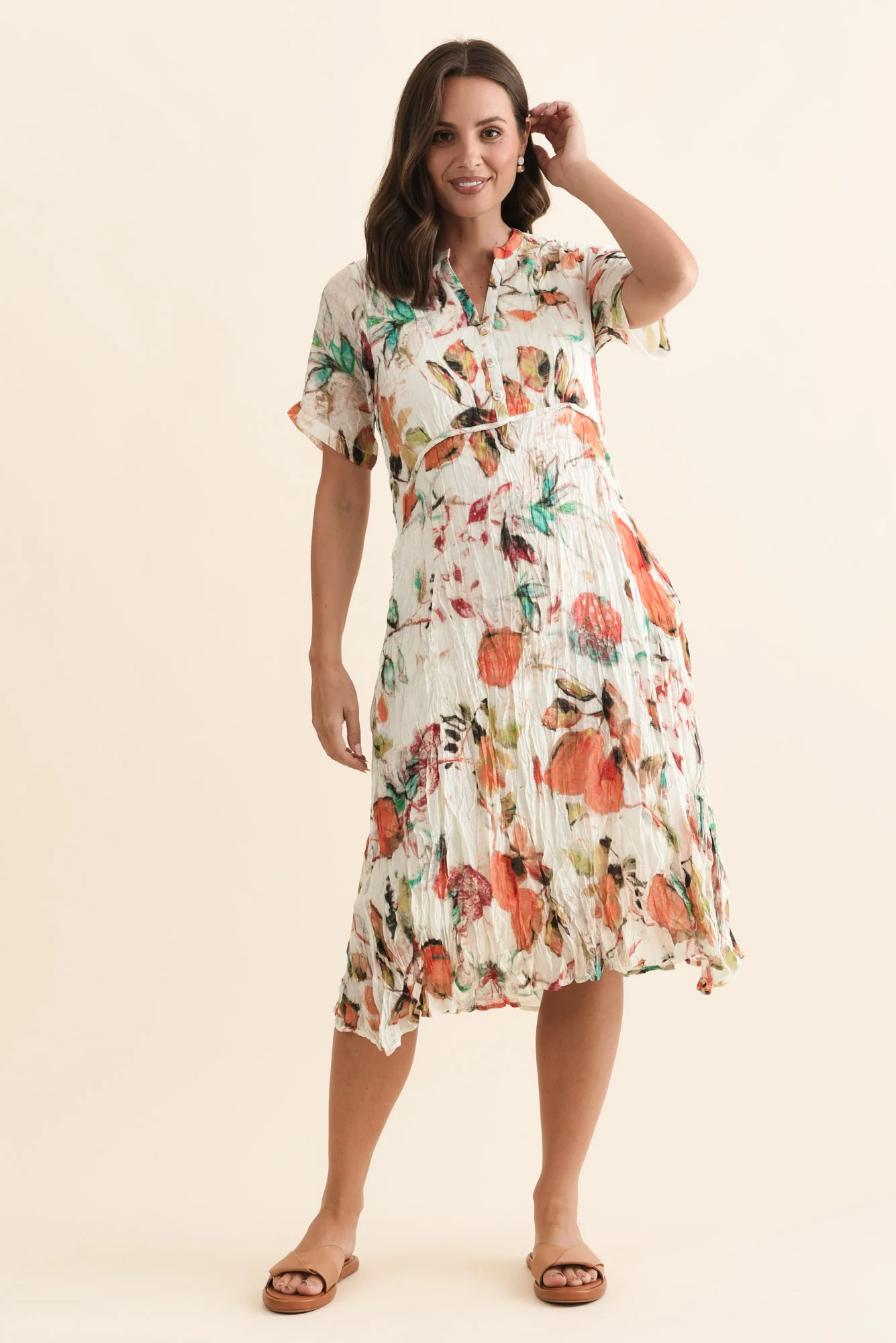 Idalina Orange Harvest Pocket Dress - Image 2