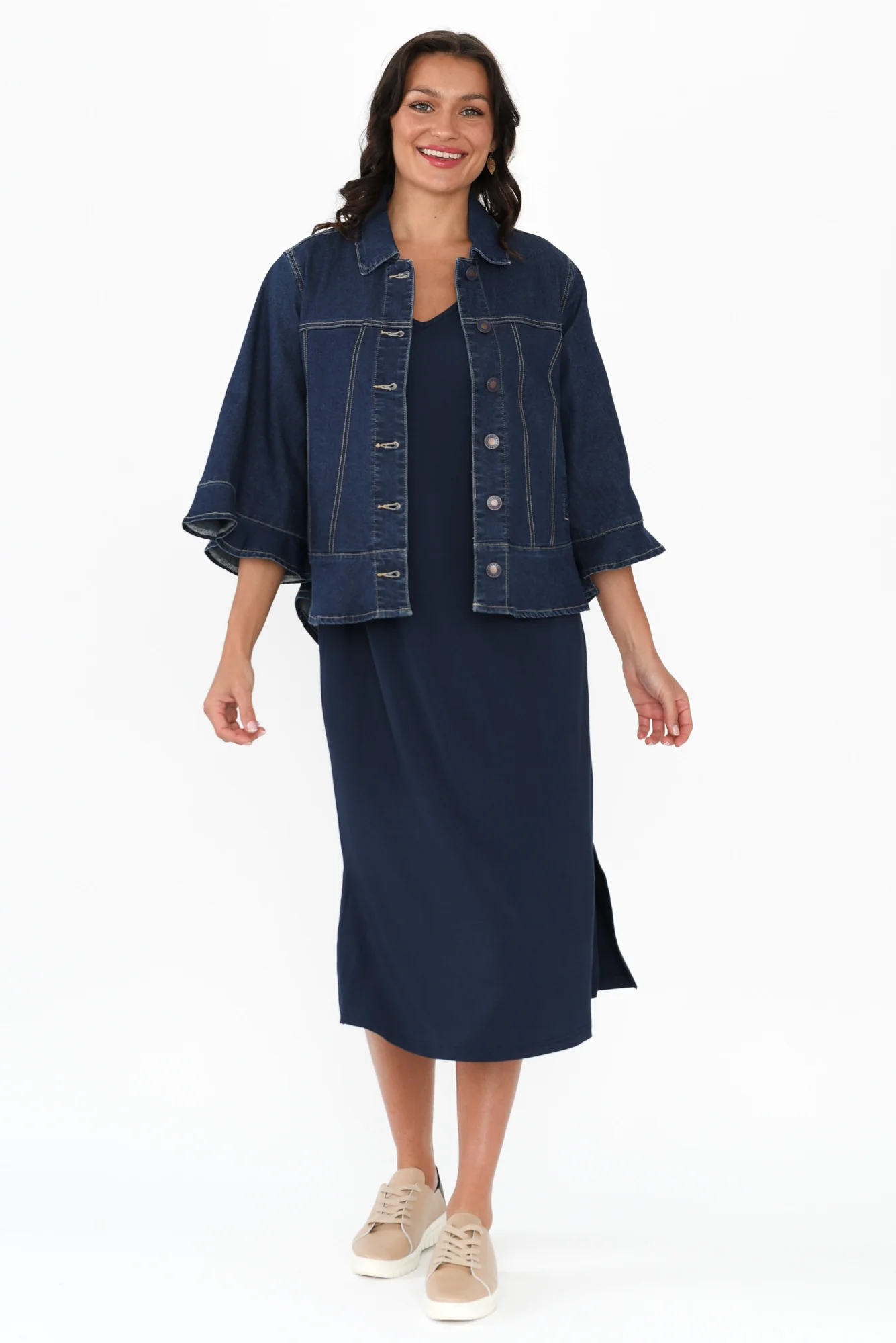 Iris Blue Denim 3/4 Sleeved Jacket - Image 7