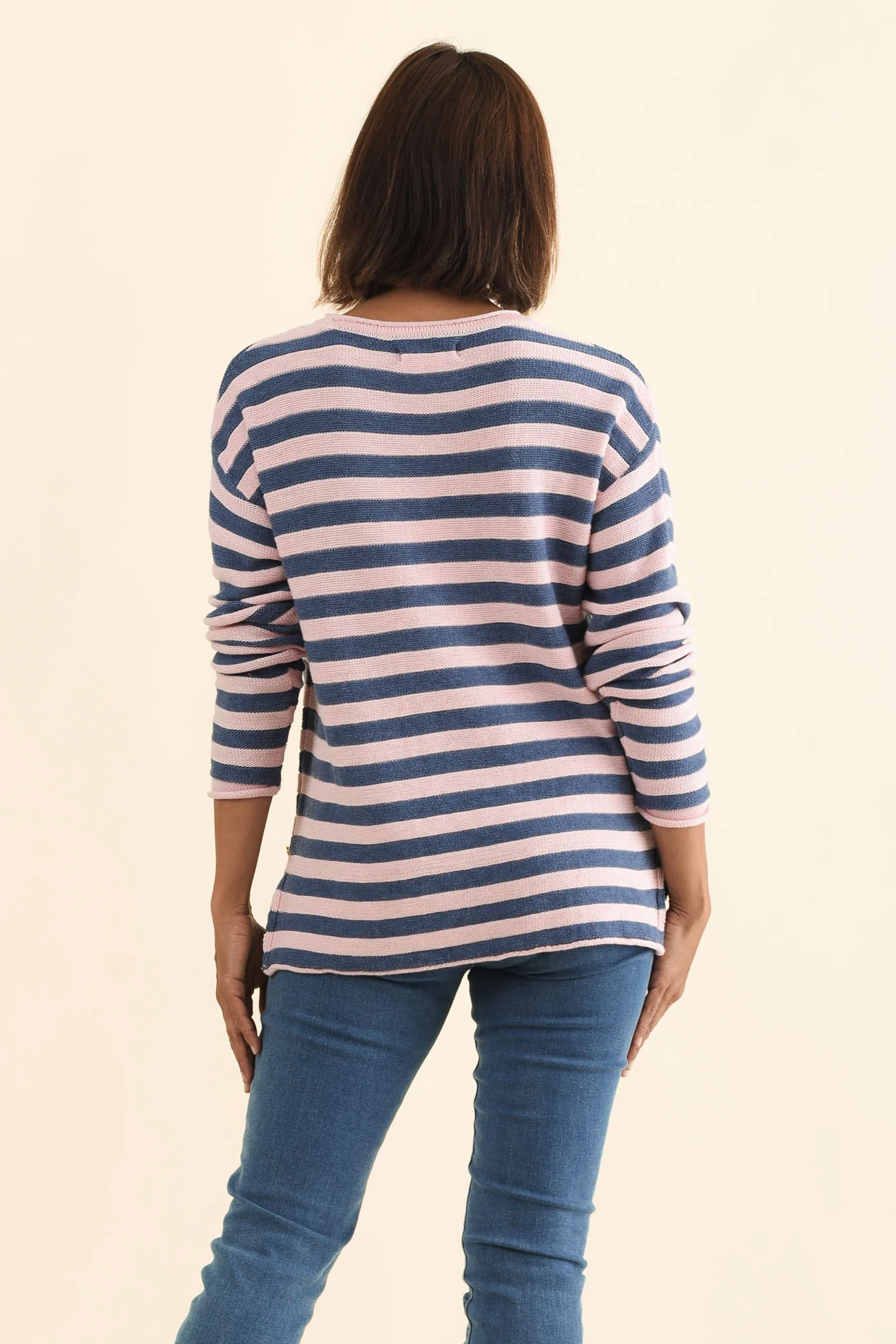 Ivana Pink Stripe Organic Cotton Knit Jumper - Image 4