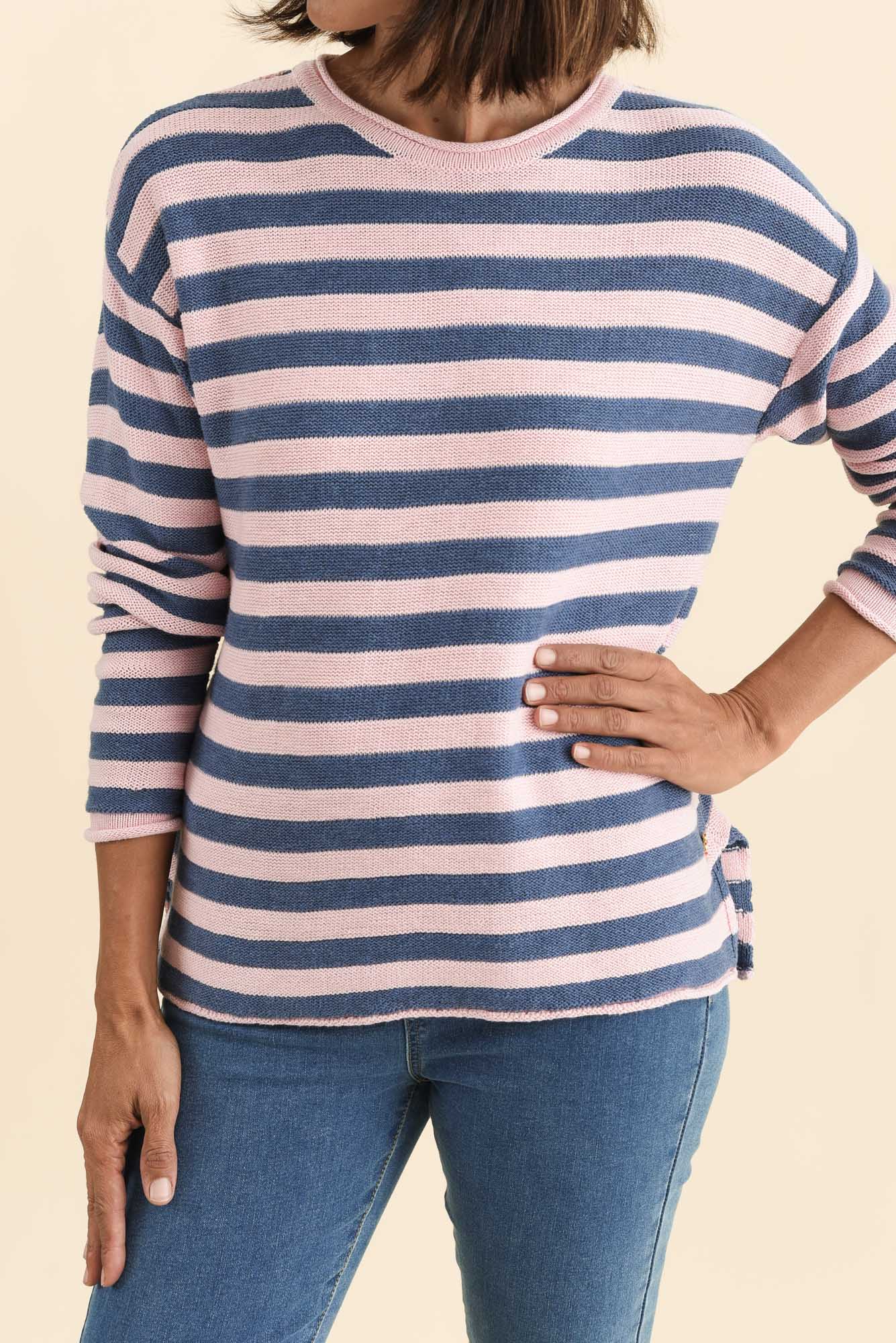 Ivana Pink Stripe Organic Cotton Knit Jumper - Image 5