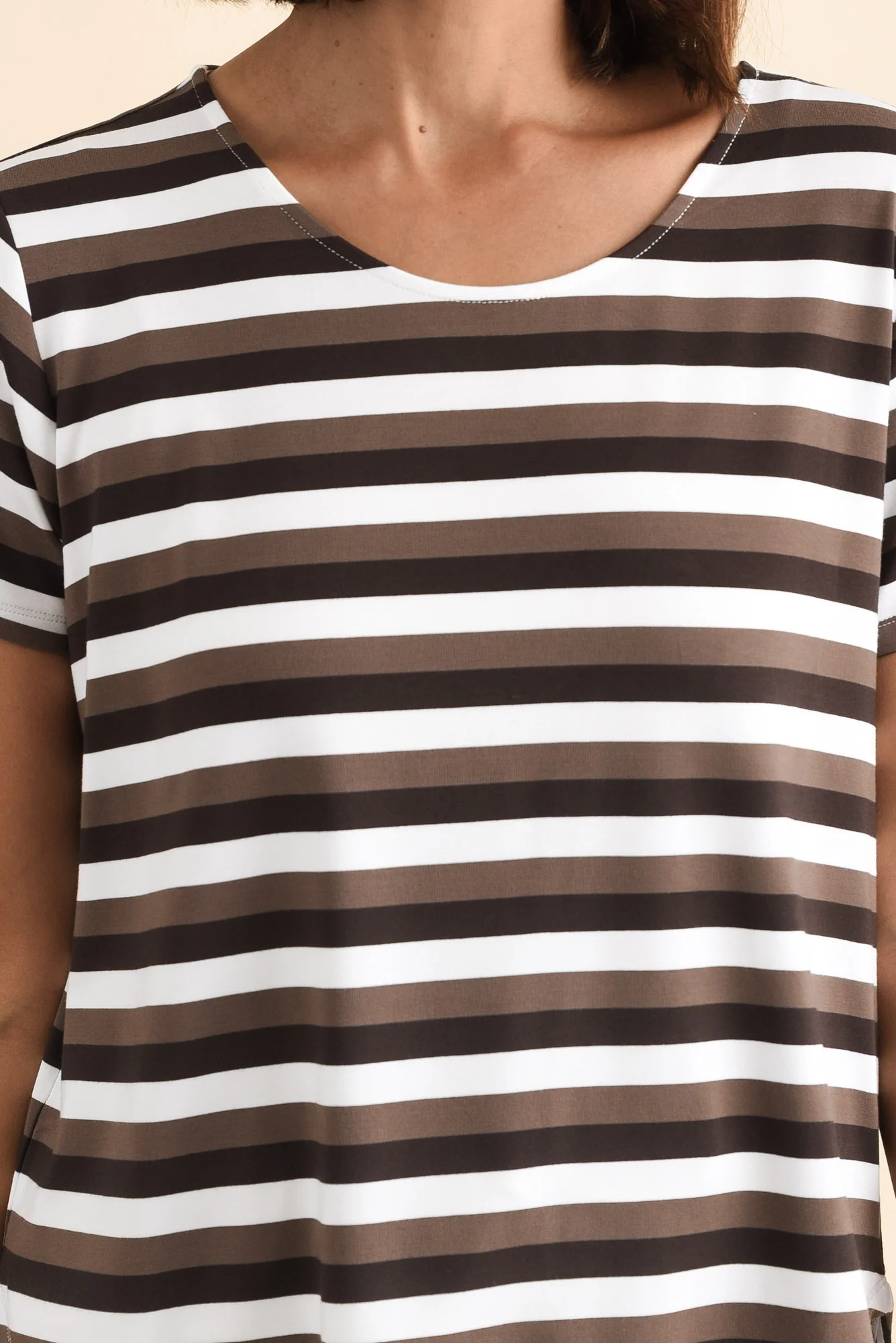 Janis Brown Stripe Bamboo Tee - Image 5