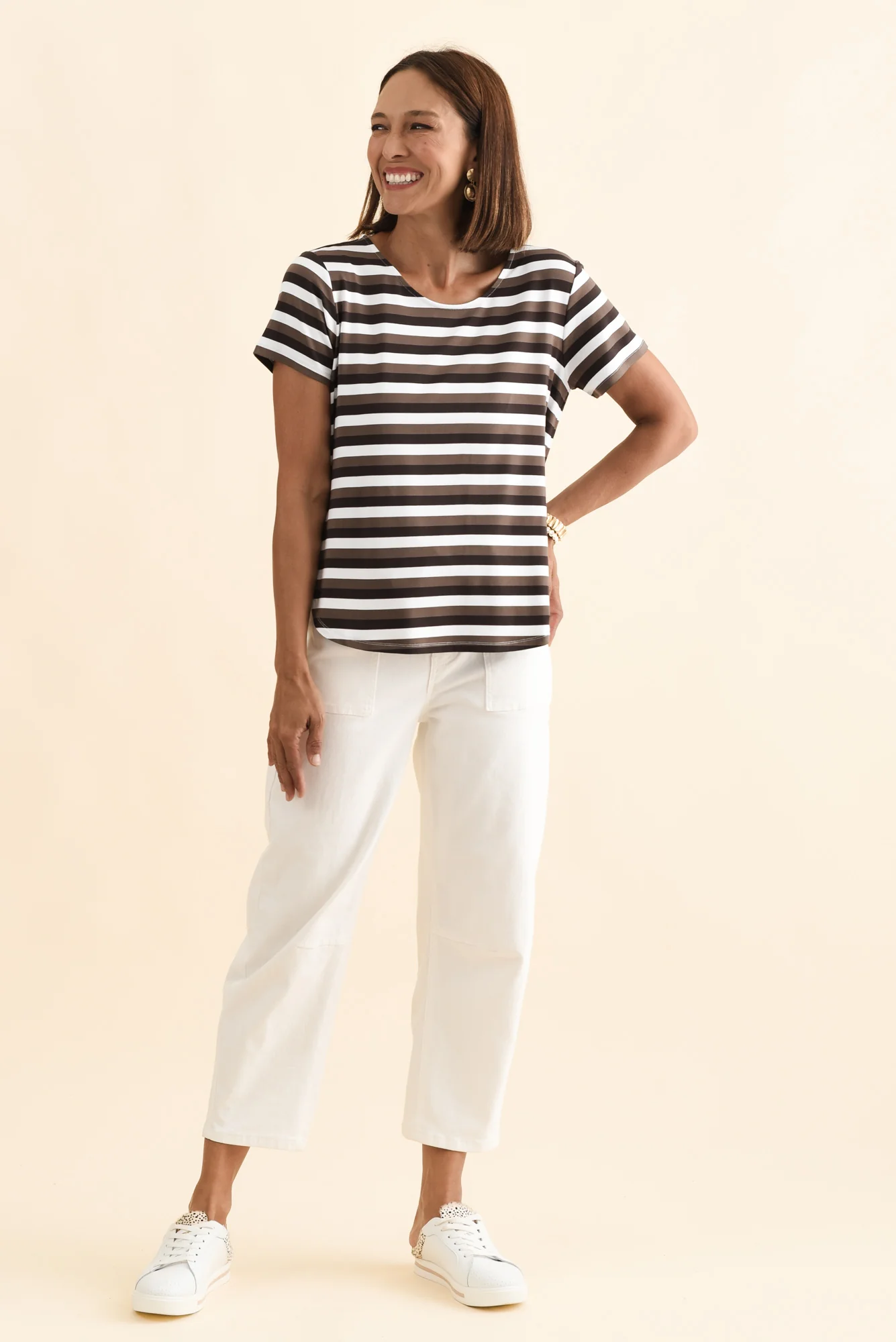 Janis Brown Stripe Bamboo Tee - Image 6