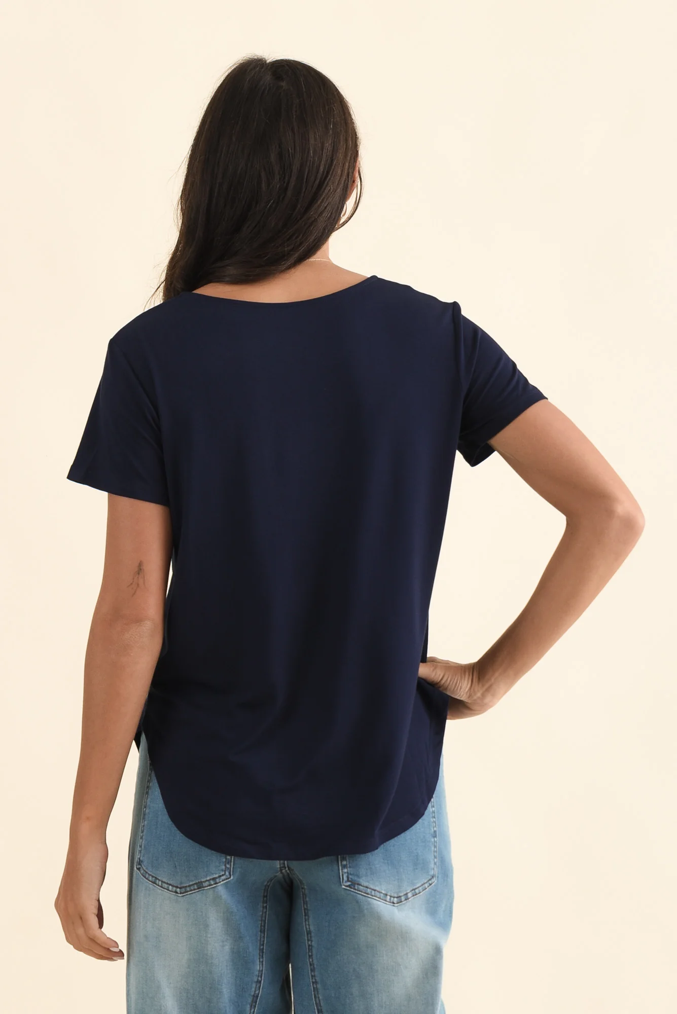 Janis Navy Bamboo Tee - Image 4