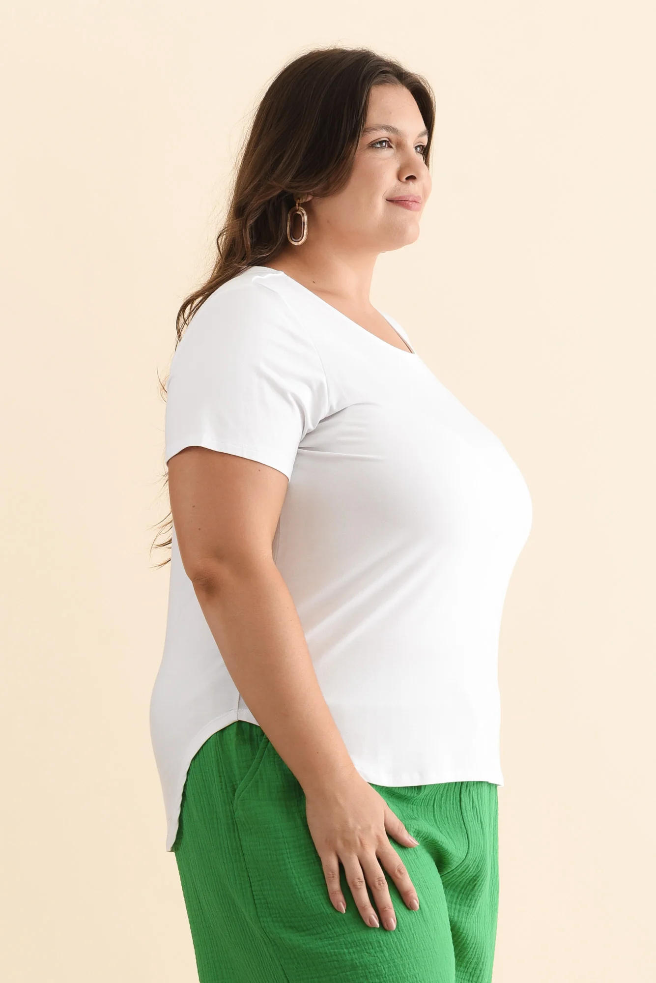 Janis White Bamboo Tee - Image 14