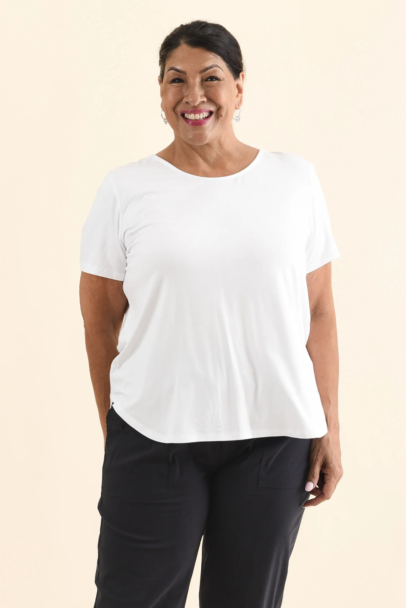 Janis White Bamboo Tee - Image 9
