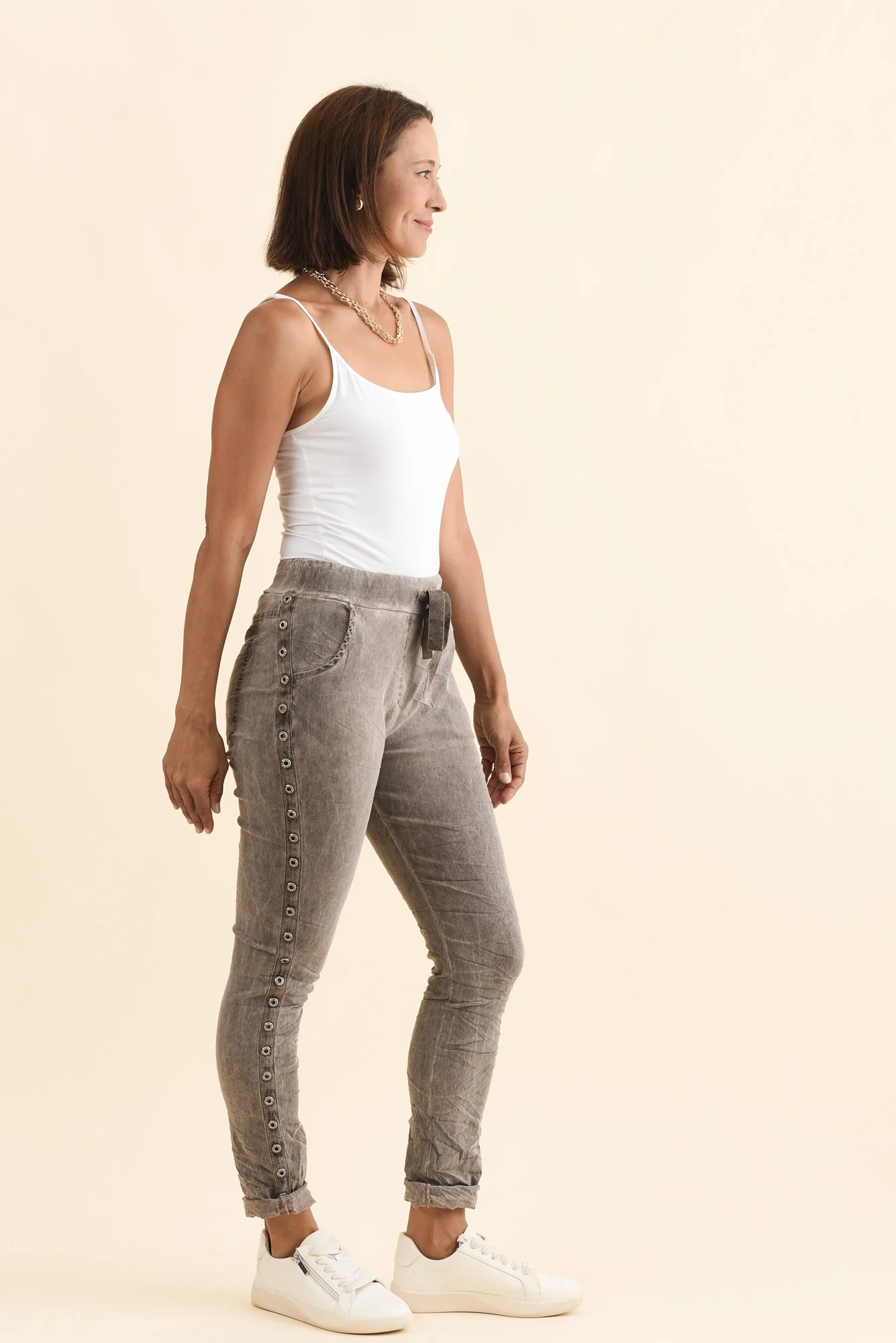 Jaya Mocha Drawstring Pants - Image 3